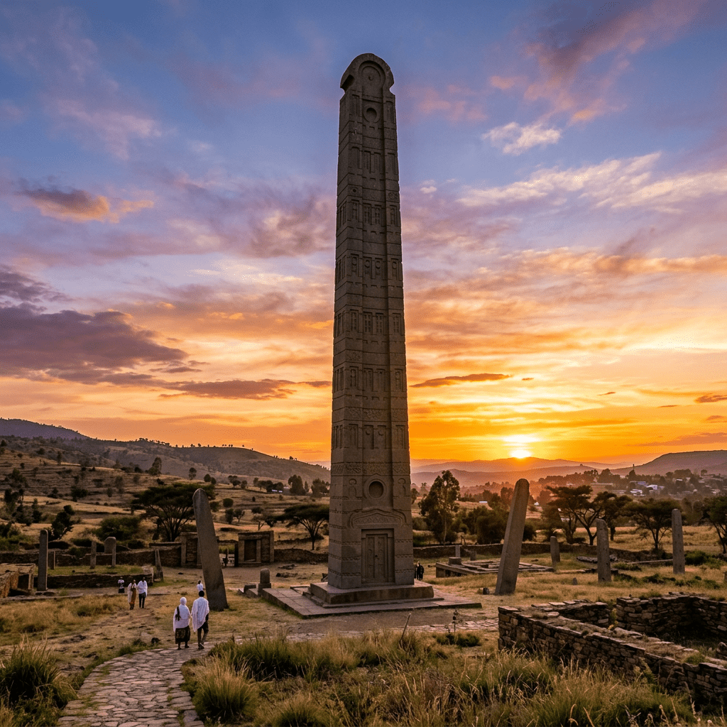 1024x1024 Axum Monument: Ancient Granite Obelisk In Ethiopia. AI Art Generator. Easy Peasy.AI