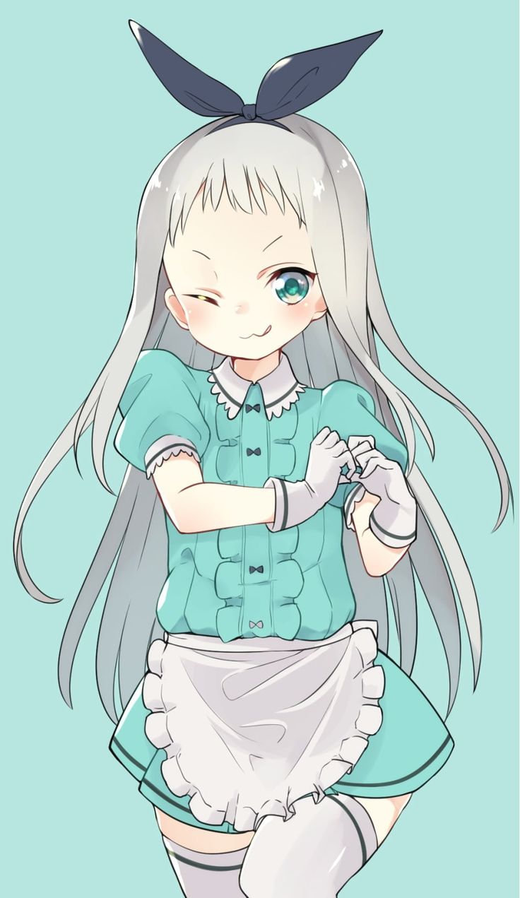 736x1271 HD Wallpaper: Woman Wearing Blue And White Dress Anime Illustration, BLEND S