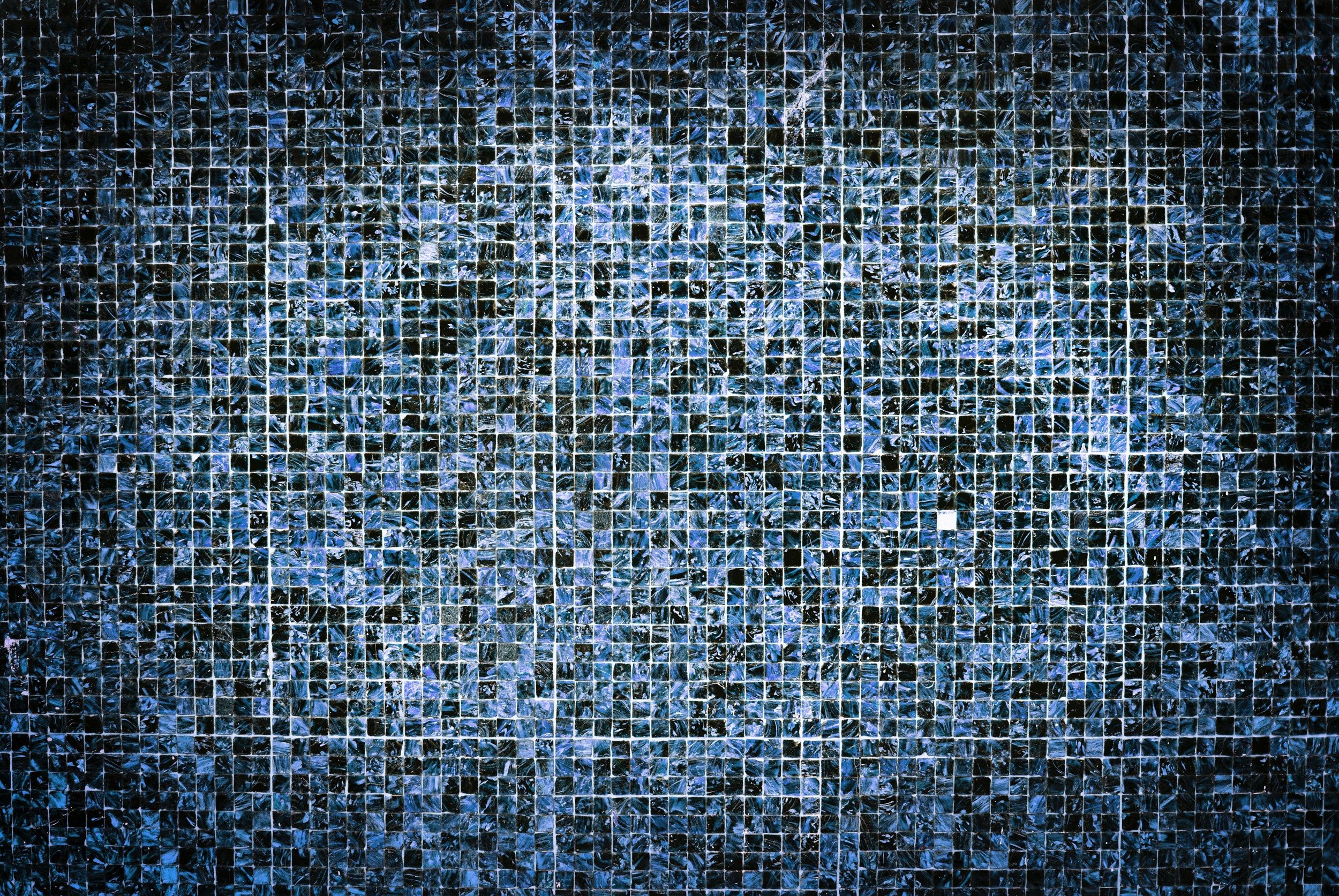 2500x1673 Free photo: Photo Mosaic Wallpaper, Bathroom, Blue