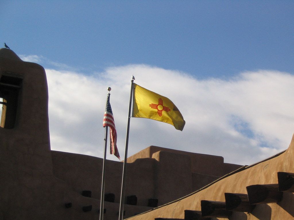 1024x768 New Mexico Flag, Santa Fe, New Mexico. The flag of the stat