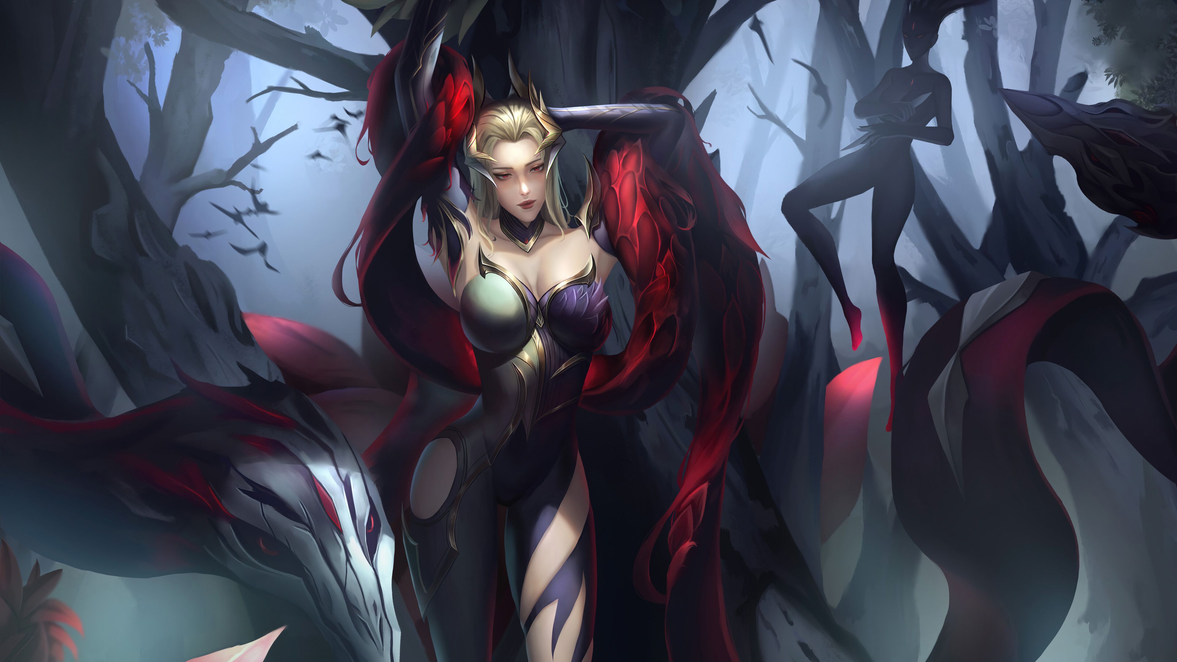 3840x2160 Coven Evelynn LoL Art Wallpaper 4K 8K HD PC i
