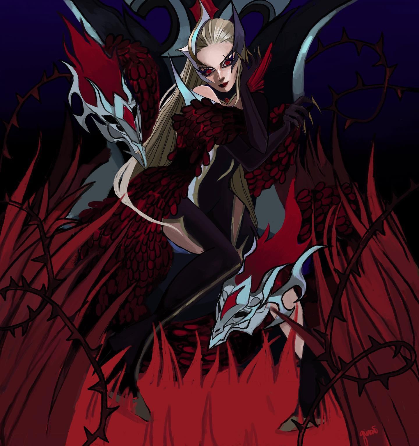 1440x1531 Coven Evelynn fanart! (By me!)
