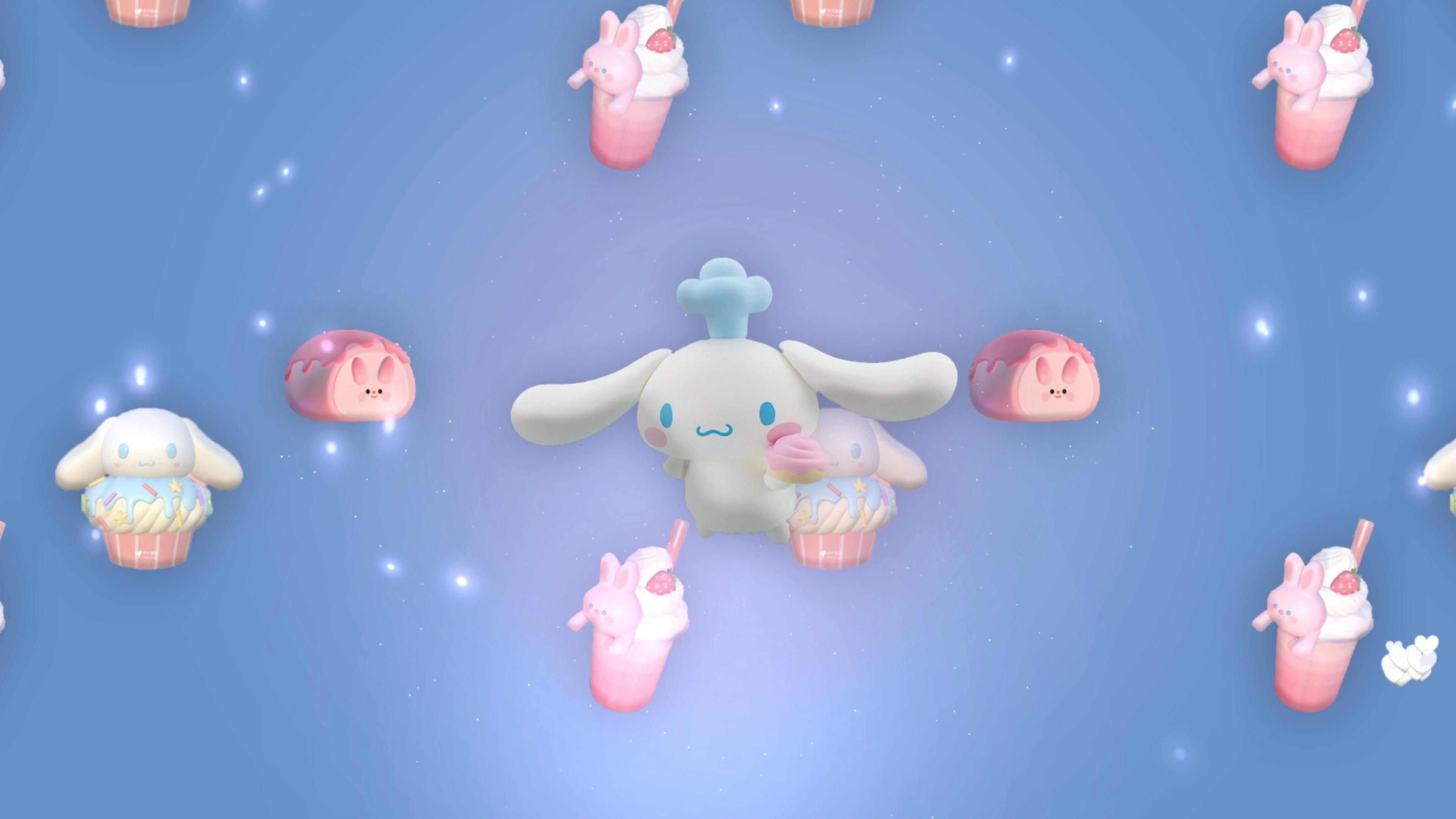 3840x2160 Cinnamoroll Flying in Sweets Live Wallpaper
