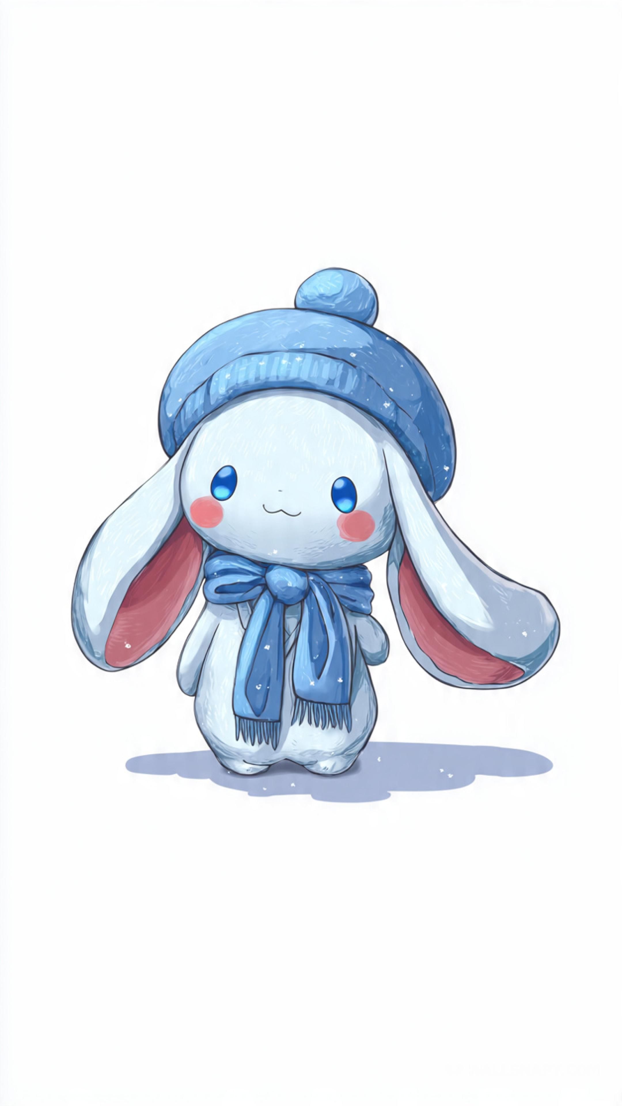 2160x3840 Minimalist cinnamoroll blue winter chibi mobile wallpaper