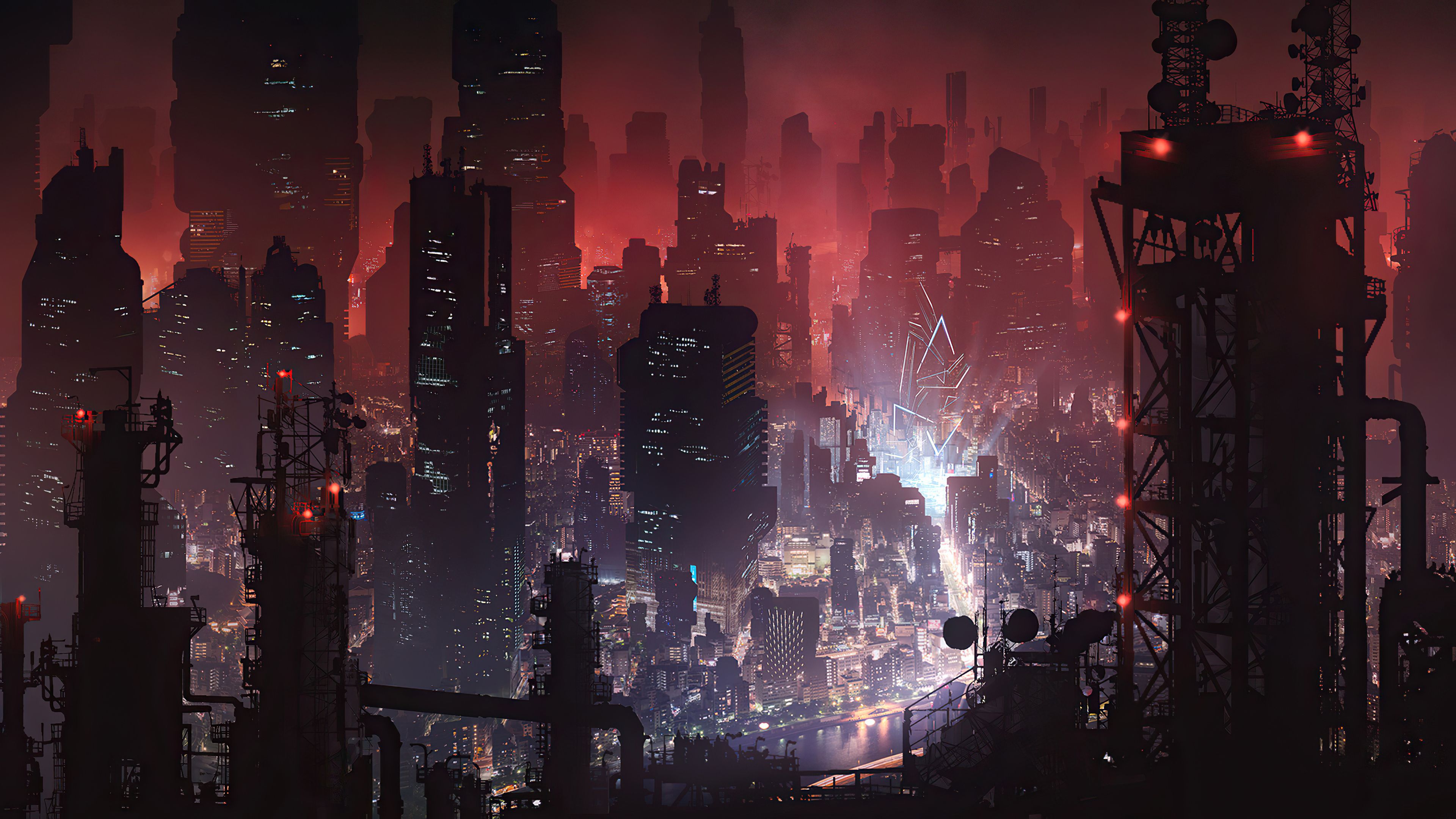 3840x2160 Night Dark City 4k 3840x2160 Cyberpunk City Night View 4k 4K , HD 4k Wallpaper, Image, Background, Photos And Picture
