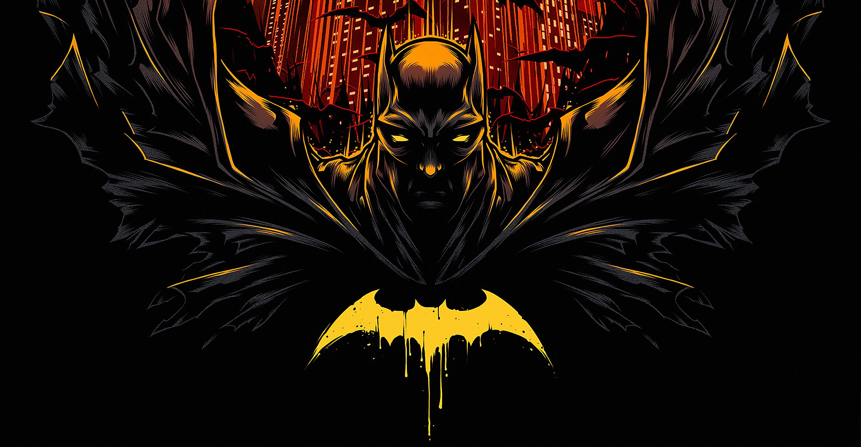 2800x1456 Batman Yellow Logo Wallpaper, HD Superheroes Wallpaper, 4k Wallpaper, Image, Background, Photos and Picture