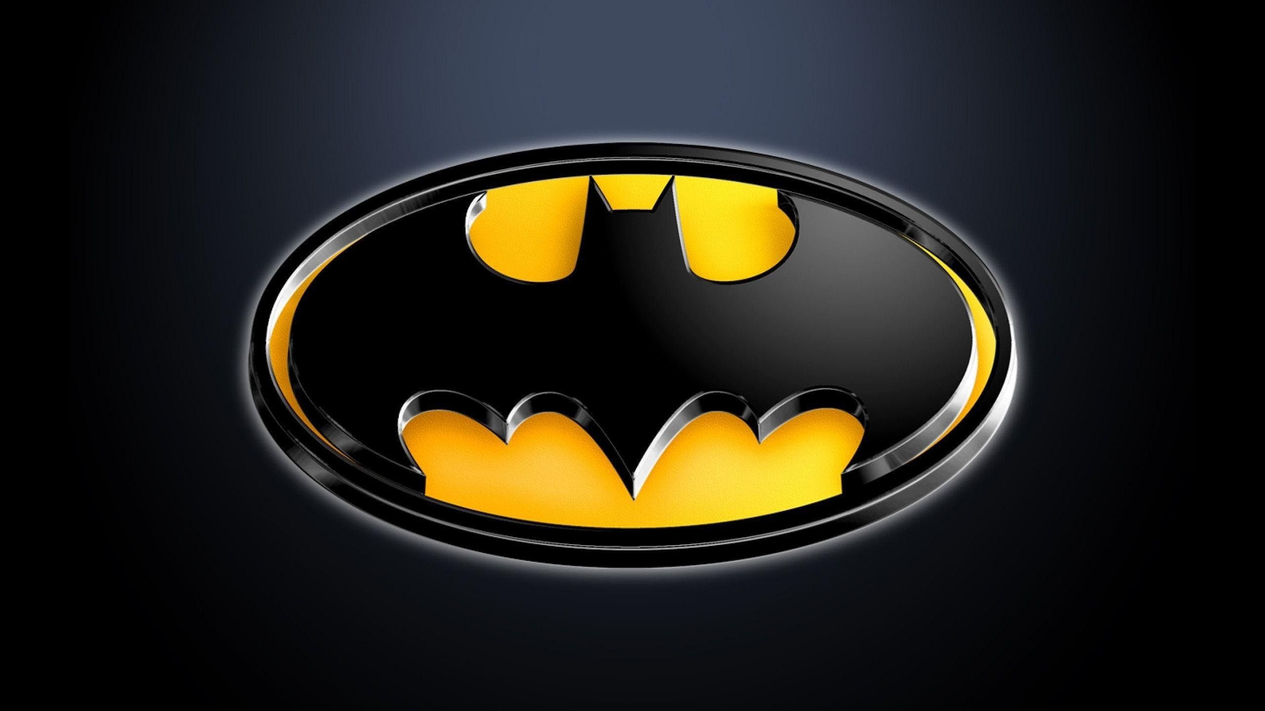 2560x1440 Batman Logo In Black Background HD Batman Wallpaper