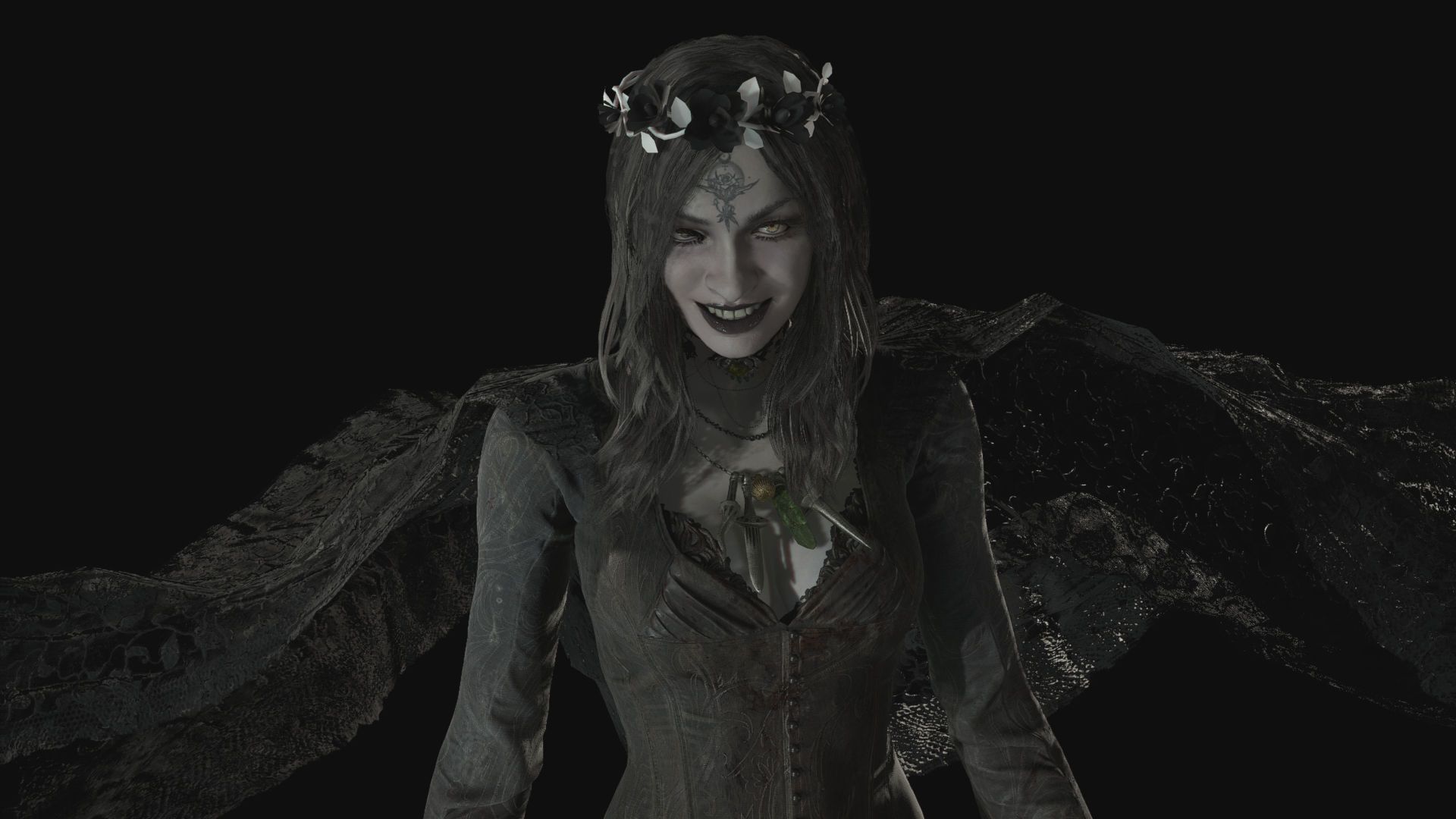 1920x1080 Cassandra Dimitrescu Dress Crown