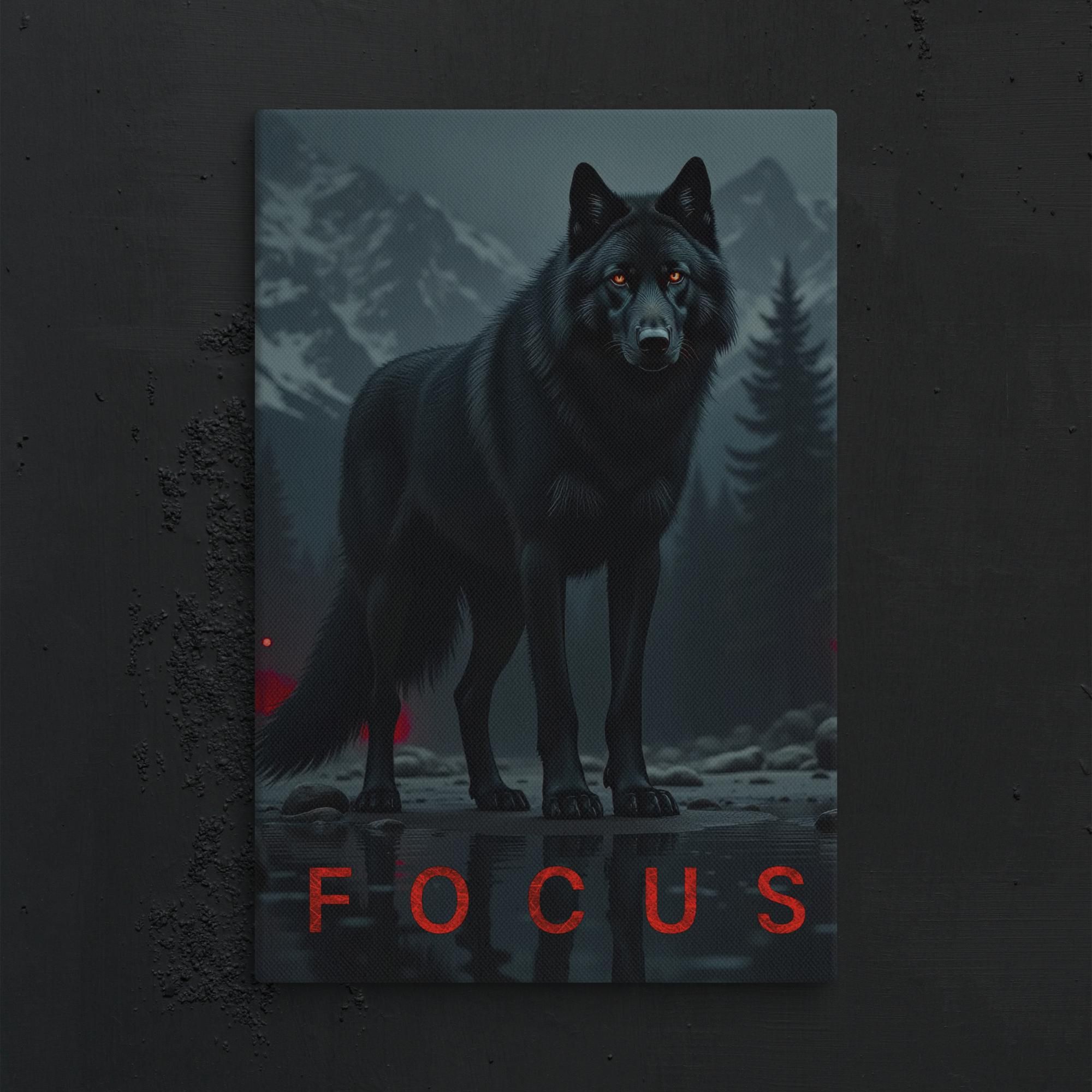 2000x2000 FOCUS Black Wolf Canvas
