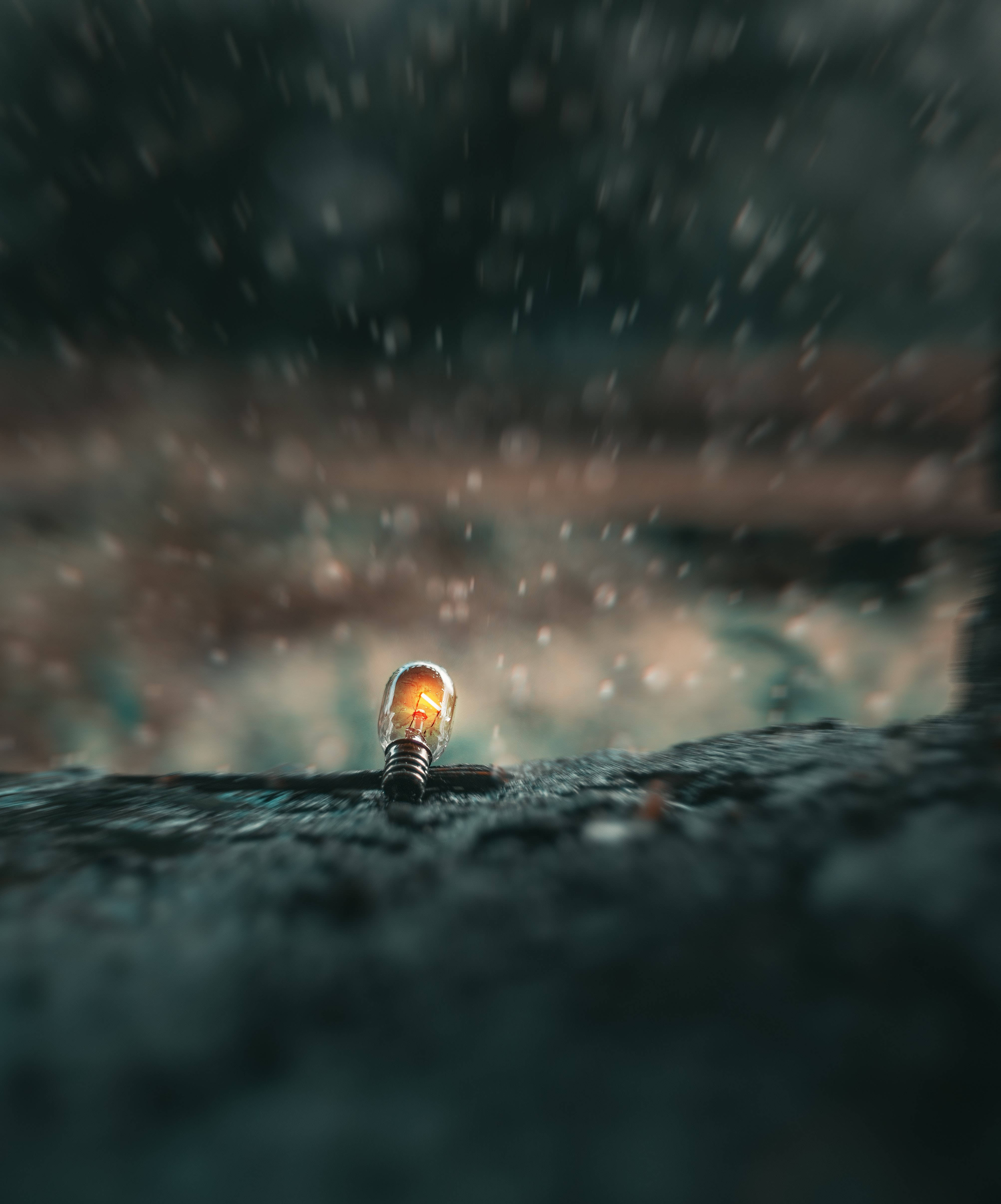 4011x4827 Download Light Bulb Focus Dark Background Wallpaper