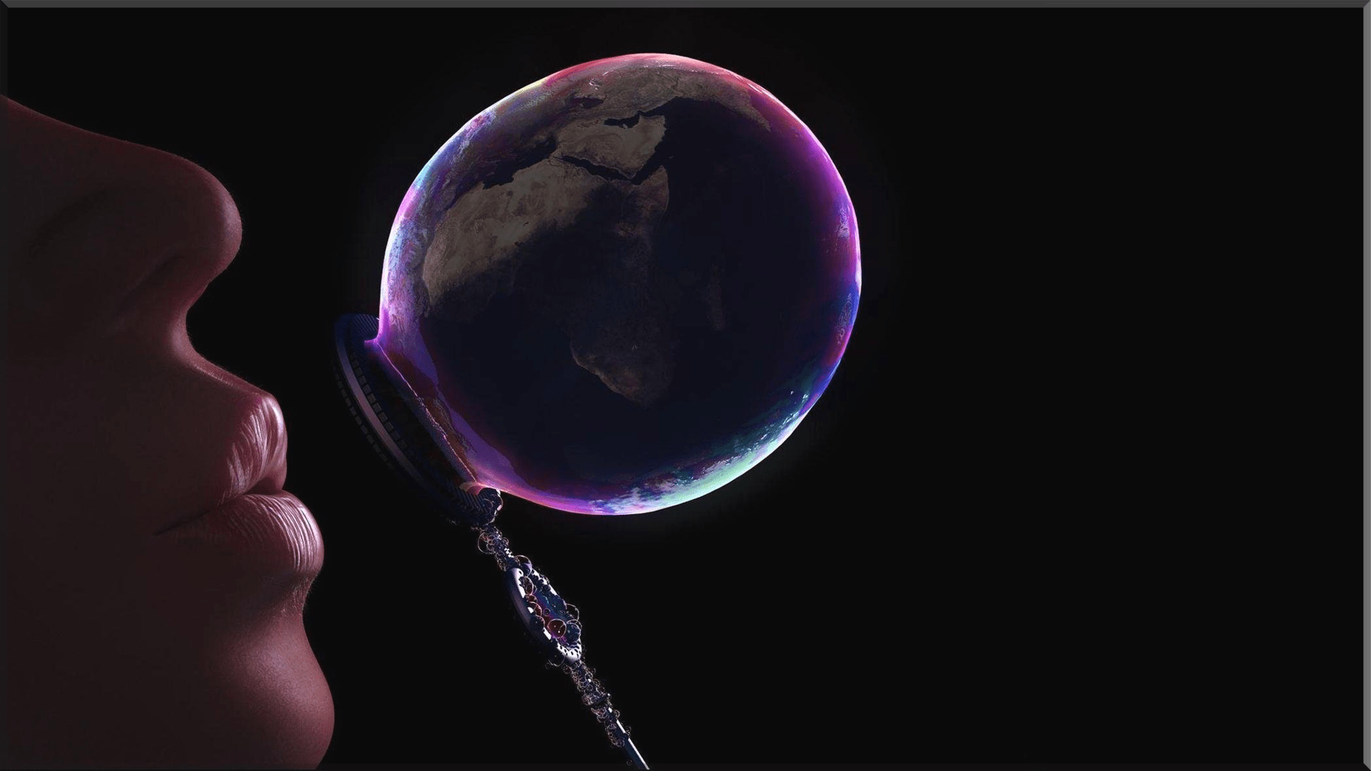 1920x1080 Abstract Black Bubble HD Wallpaper: A Stunning Dark Sphere in Focusx1080