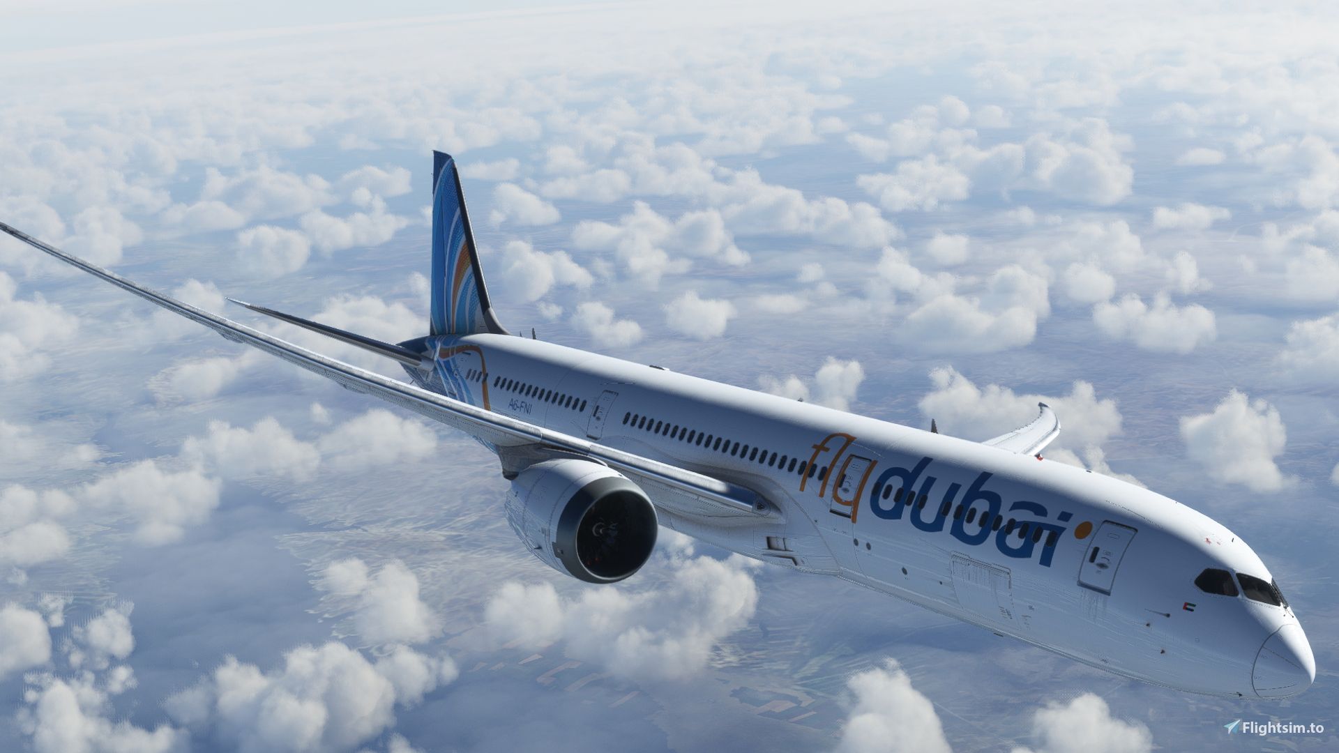 1920x1080 HorizonSim Boeing 787 9 FlyDubai Dirty 8K Liveries For MSFS