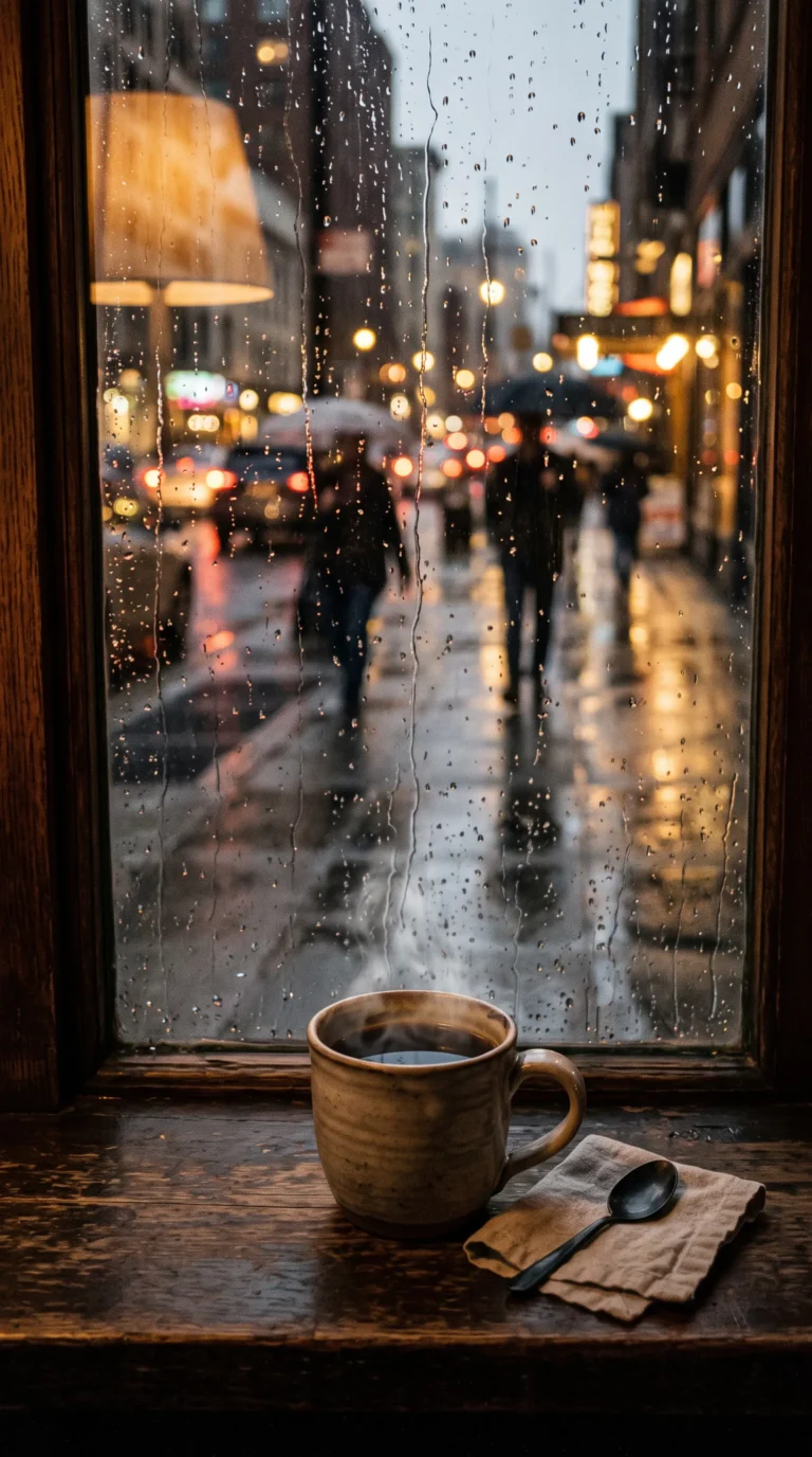 768x1376 Autumn Rain Wallpaper: Cozy Rainy Fall Background