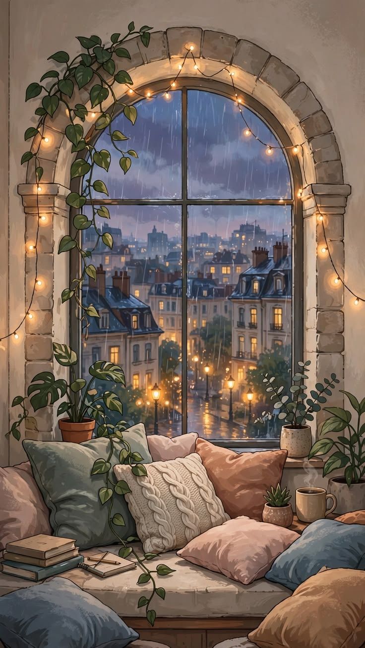 736x1308 Cozy Lo Fi Window Seat Wallpaper