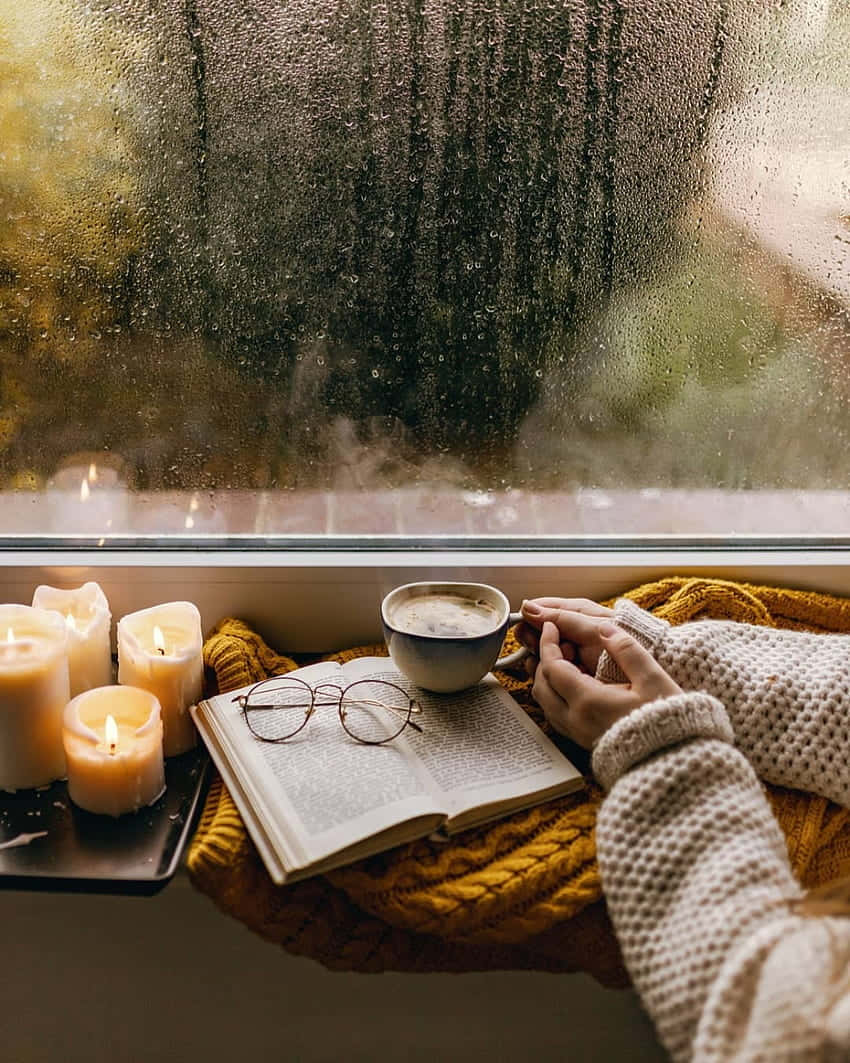 850x1063 Download Rainy Window Reading Wallpaper