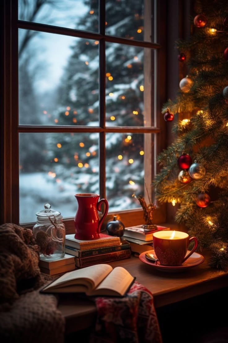 736x1104 Cozy Christmas Window Scene. Christmas scenery, Winter wallpaper, Cozy winter