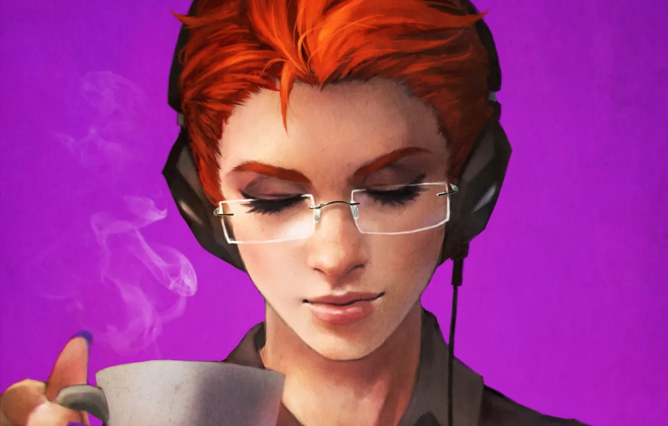 1332x850 Free girl, headphones 2K wallpaper for desktop and phone