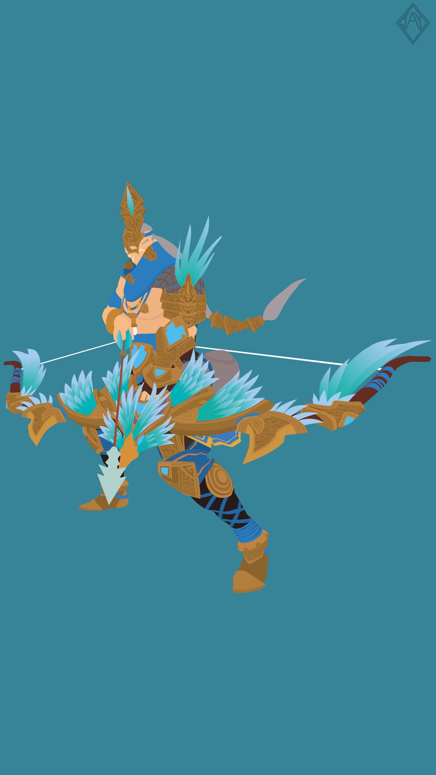 1440x2560 Jay R. Hou Yi Minimalist Wallpaper