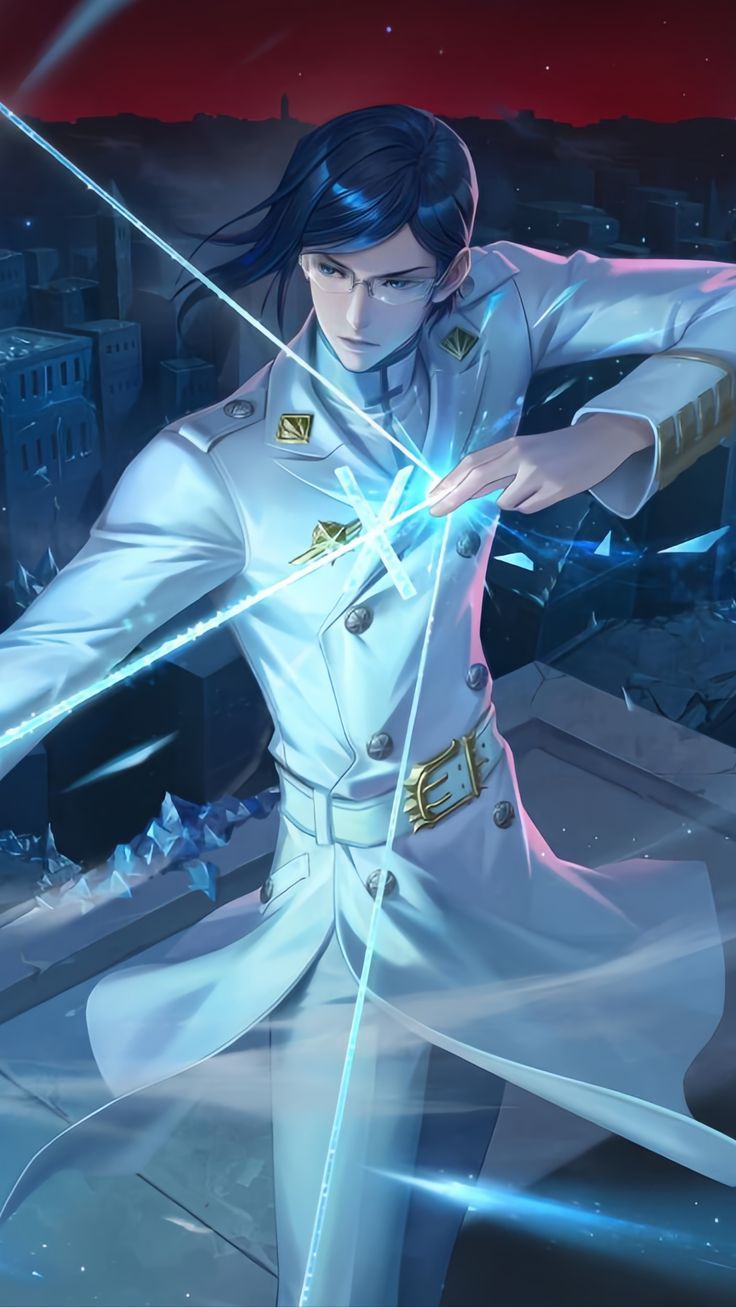 736x1307 Hou Yi X Bleach (Uryū Ishida). Demon character, Male fantasy white hair character design, Yhwach