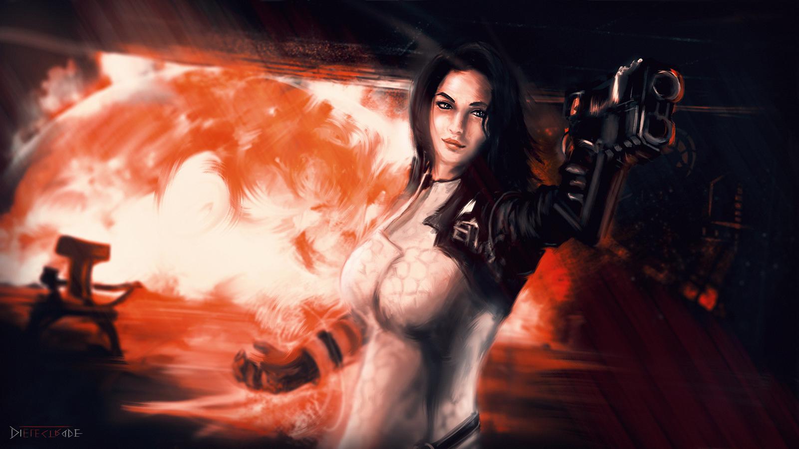 1601x900 I wish Mass Effect 4 to happen. (Miranda Lawson fanart by me)