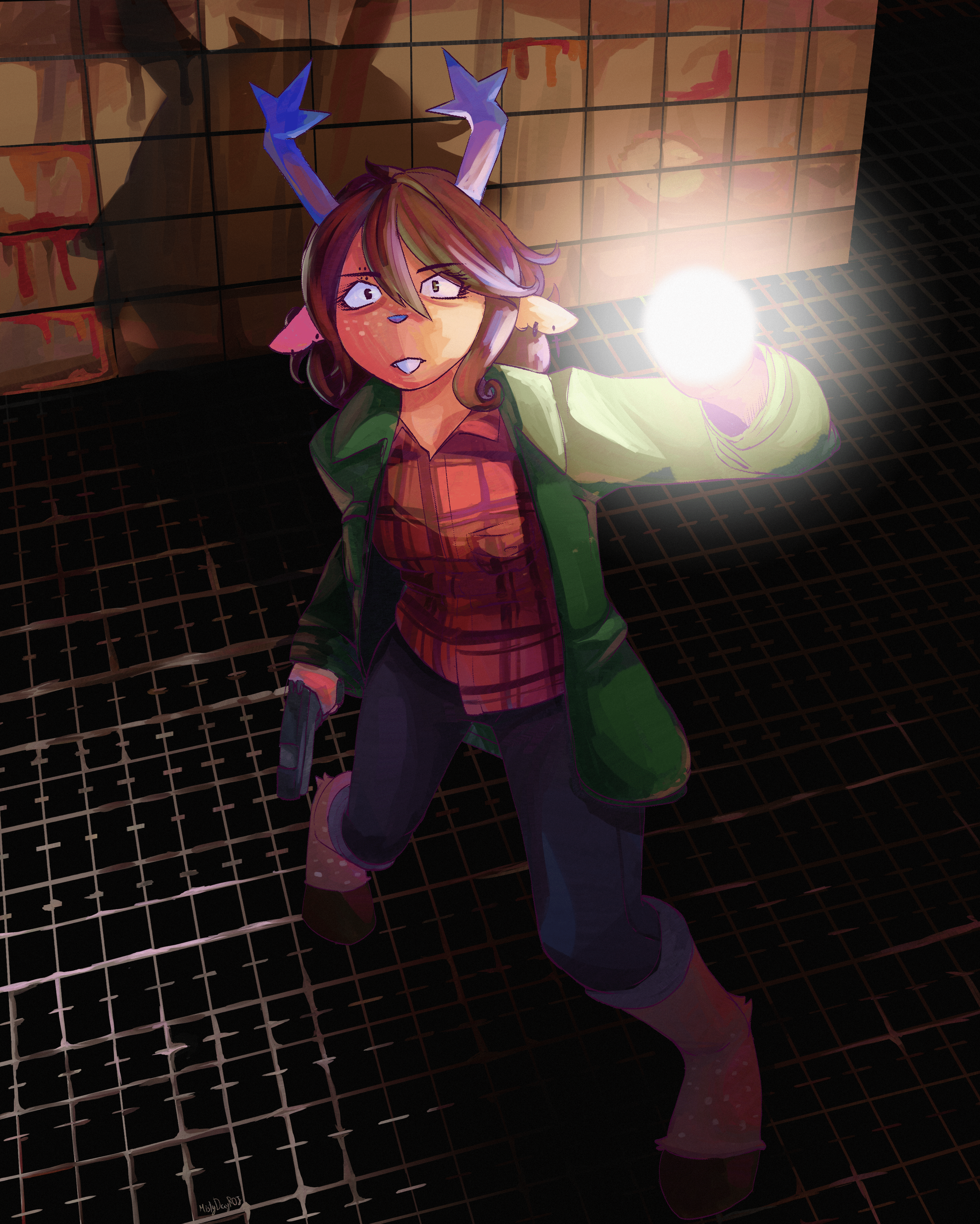 3240x4050 Someone told me to post this here! I always interpreted Dess more as a Horror game protagonist than anything else. So I drew her like Cheryl Mason!