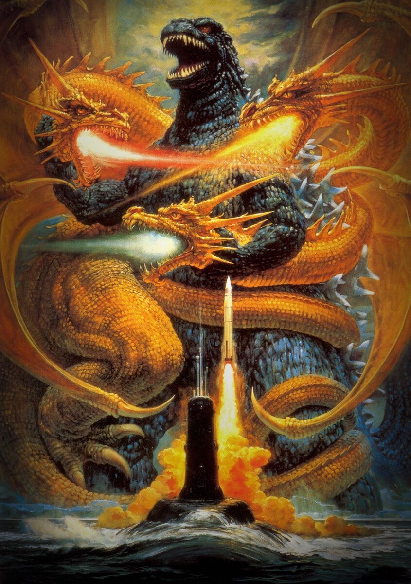 845x1200 Godzilla vs. King Ghidorah Movie POSTER (1991) Key Art Print, $10.78