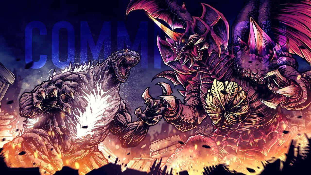 1280x720 Godzilla (Gemstone) vs. Destoroyah (art by me.artz)
