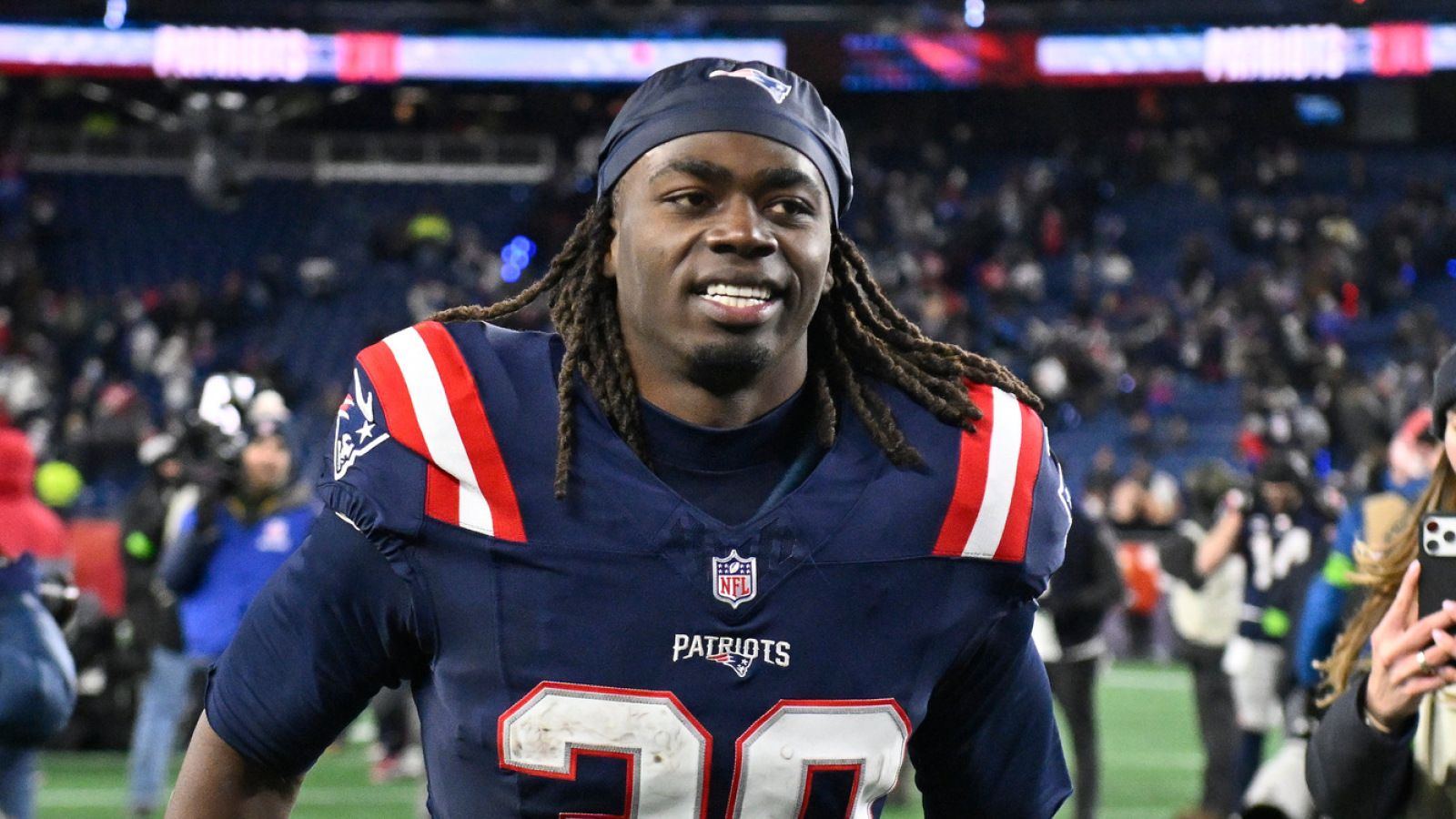 1600x900 Patriots RB Rhamondre Stevenson expands on how Drake Maye improved beyond his numbers