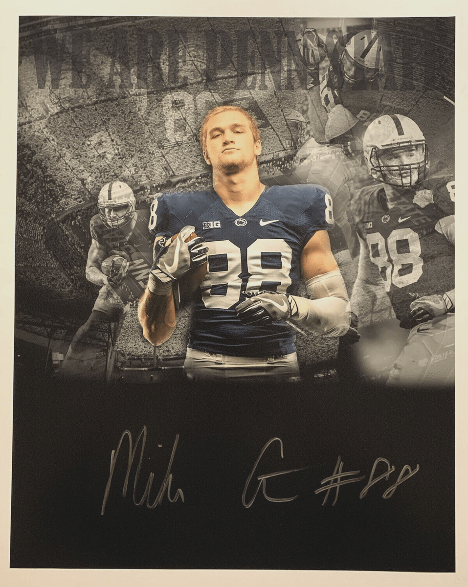 957x1200 Mike Gesicki Signed NCAA Penn State Nittany Lions 16x20 Photo EXACT PROOF A