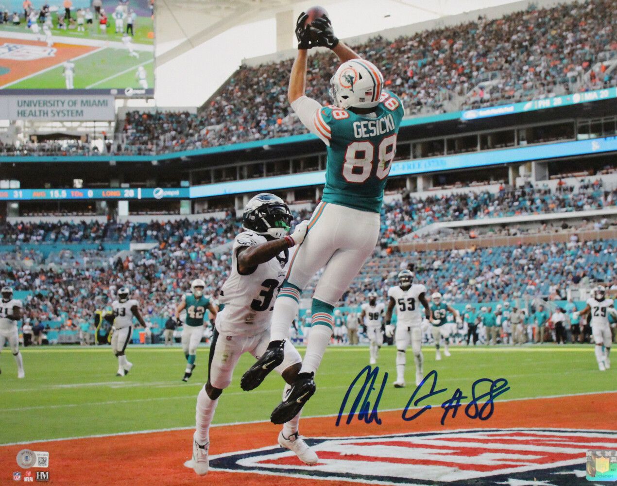 1270x1000 Mike Gesicki Autographed / Signed Guaranteed Authentic Memorabilia & Collectibles