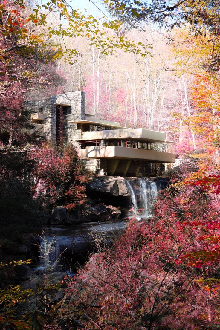 736x1104 Frank Lloyd Wright Fallingwater in Autumn