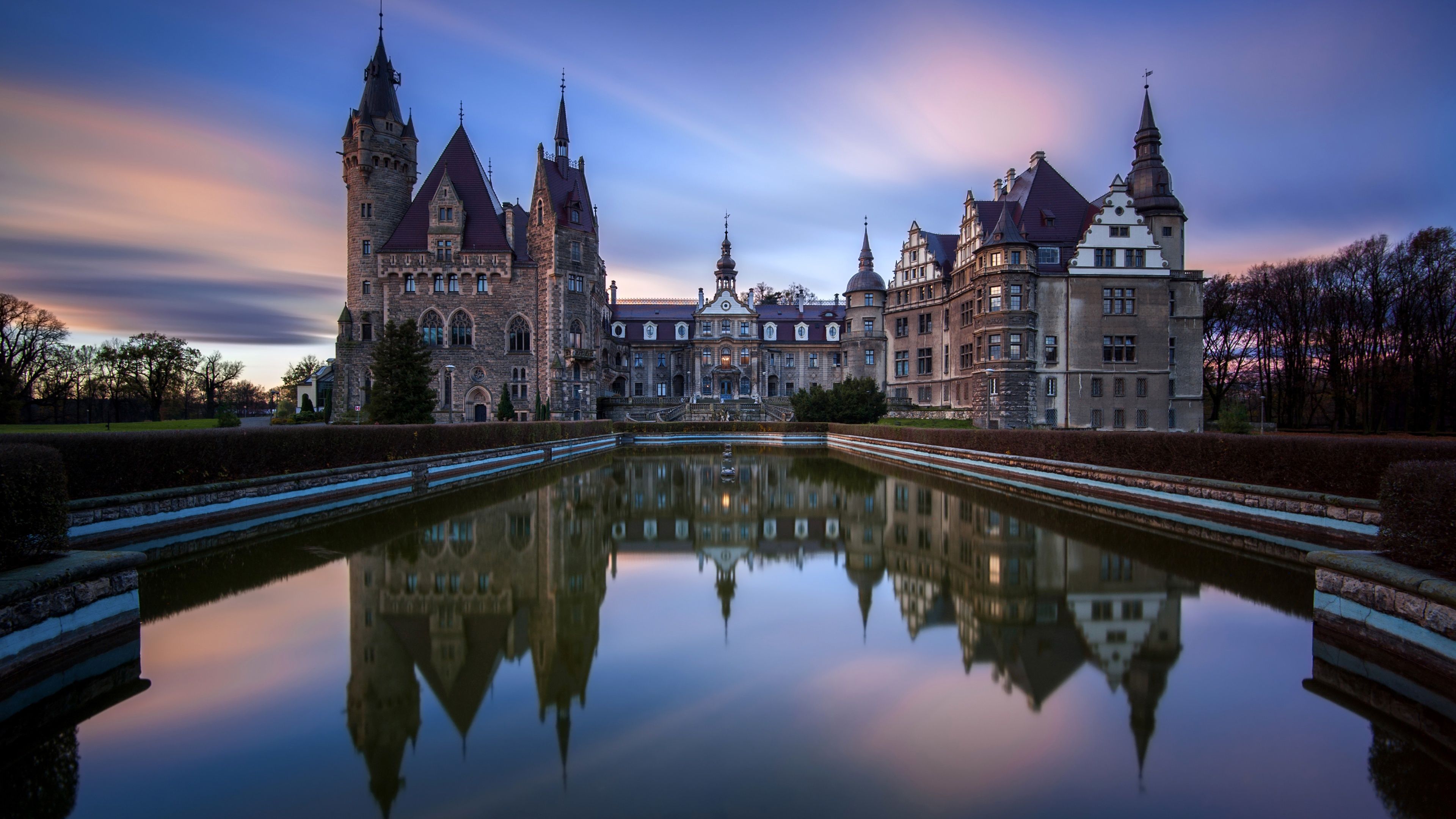 3840x2160 Wallpaper Poland, castle, sunset, pond 3840x2160 UHD 4K Picture, Image