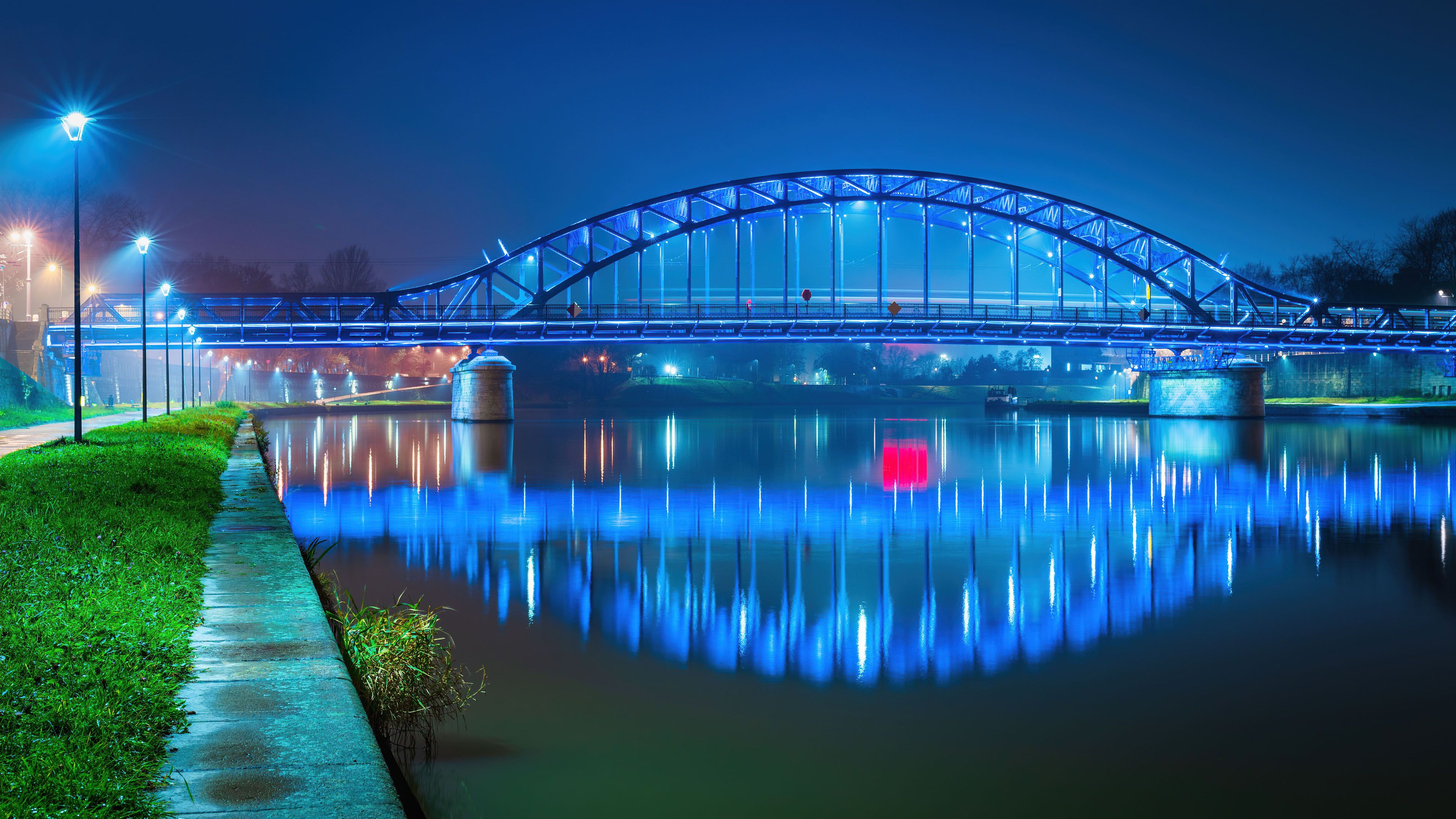 3840x2160 Józef Piłsudski bridge Wallpaper 4K, Kraków, Poland
