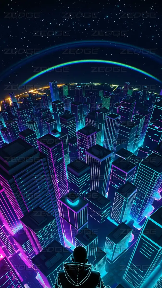 674x1198 Futuristic Neon City Live Wallpaper By Neon 4k