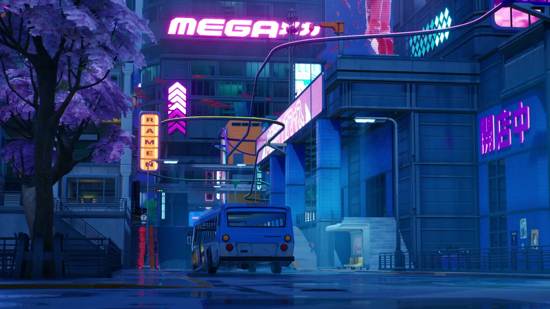 1920x1080 Neon Cyber City