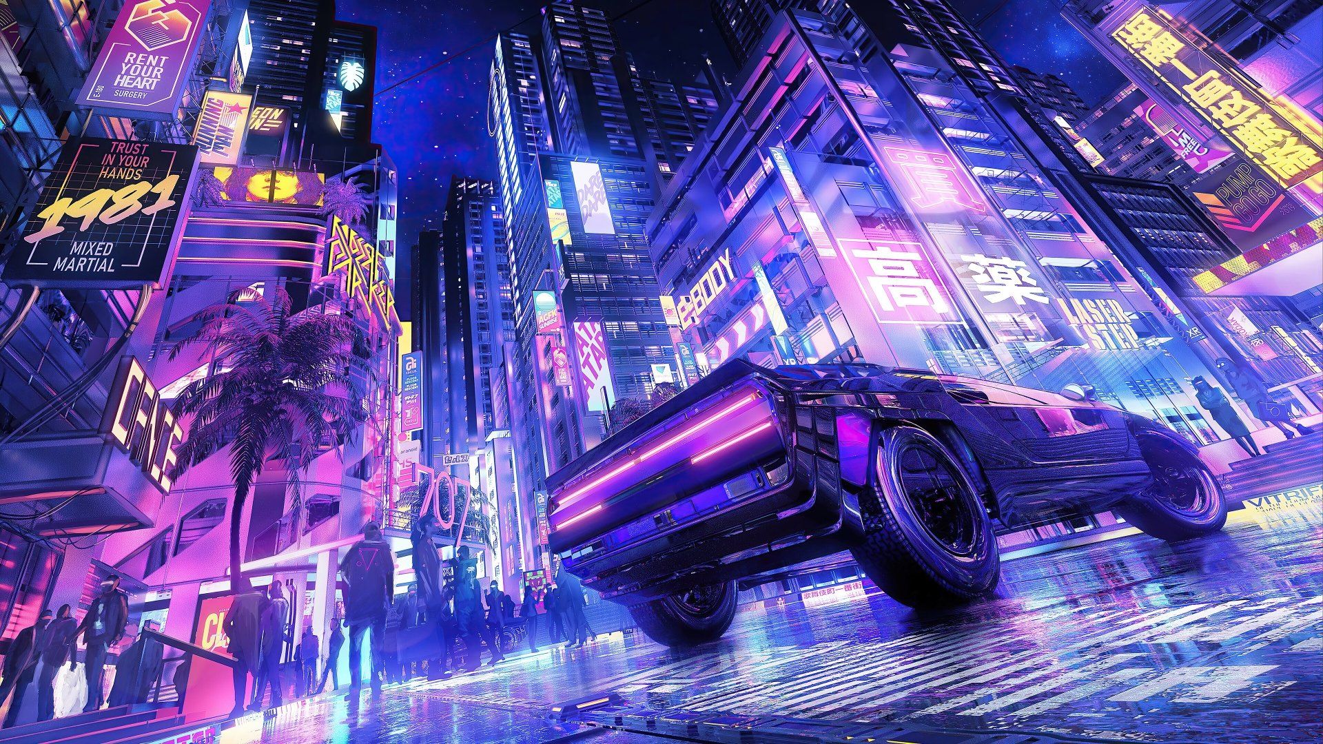1920x1080 Neon Drive: 4K Ultra HD Cyberpunk Cityscapex2160