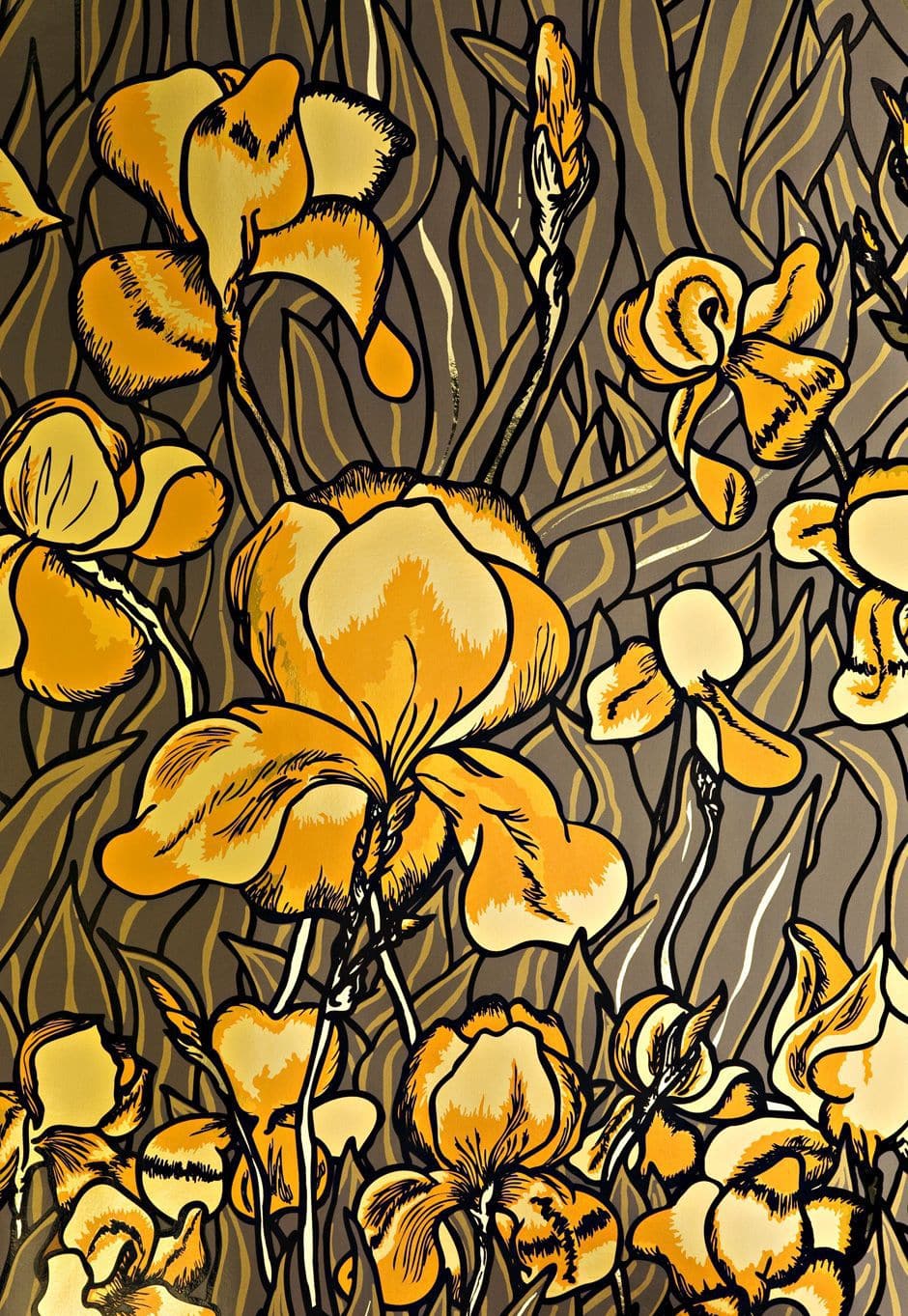 940x1363 Contemporary Wallpaper PAPER / Floral Pattern / Hand Printed