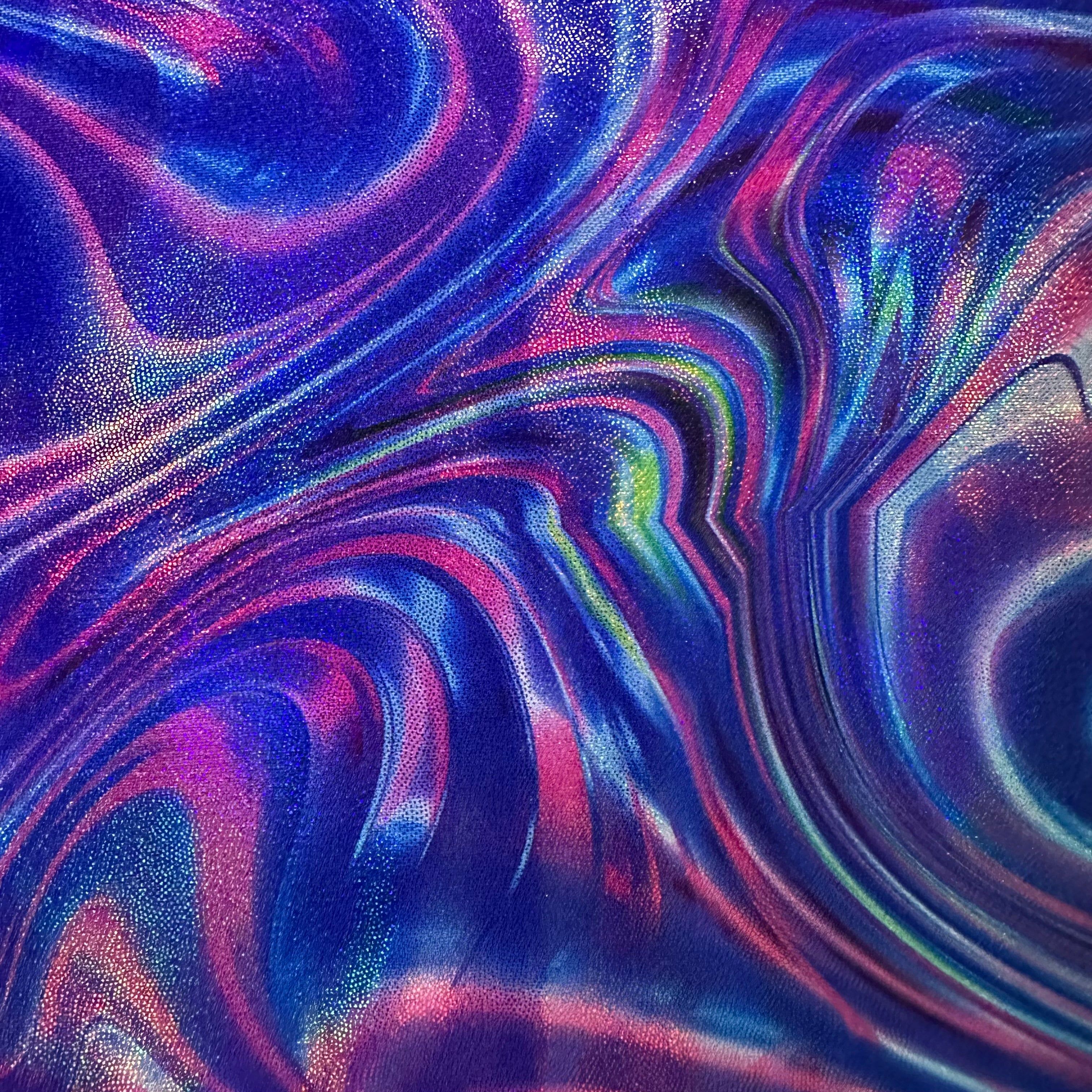 3024x3024 Volcano Abstract Rainbow Stretch Poly Spandex Digital Print Fabric