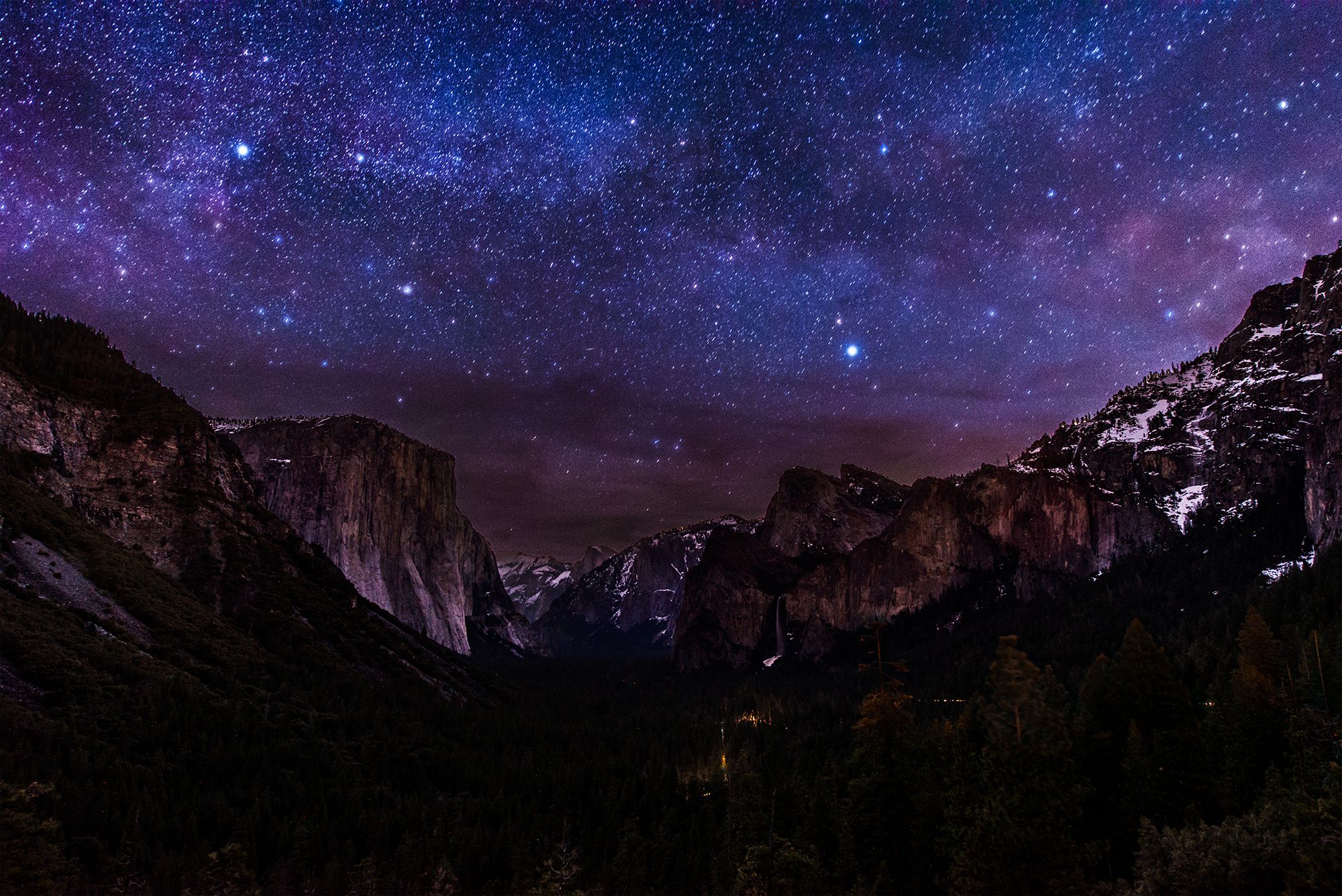 2000x1335 Yosemite Nightscape: Sci Fi Milky Way HD Wallpaperx1335