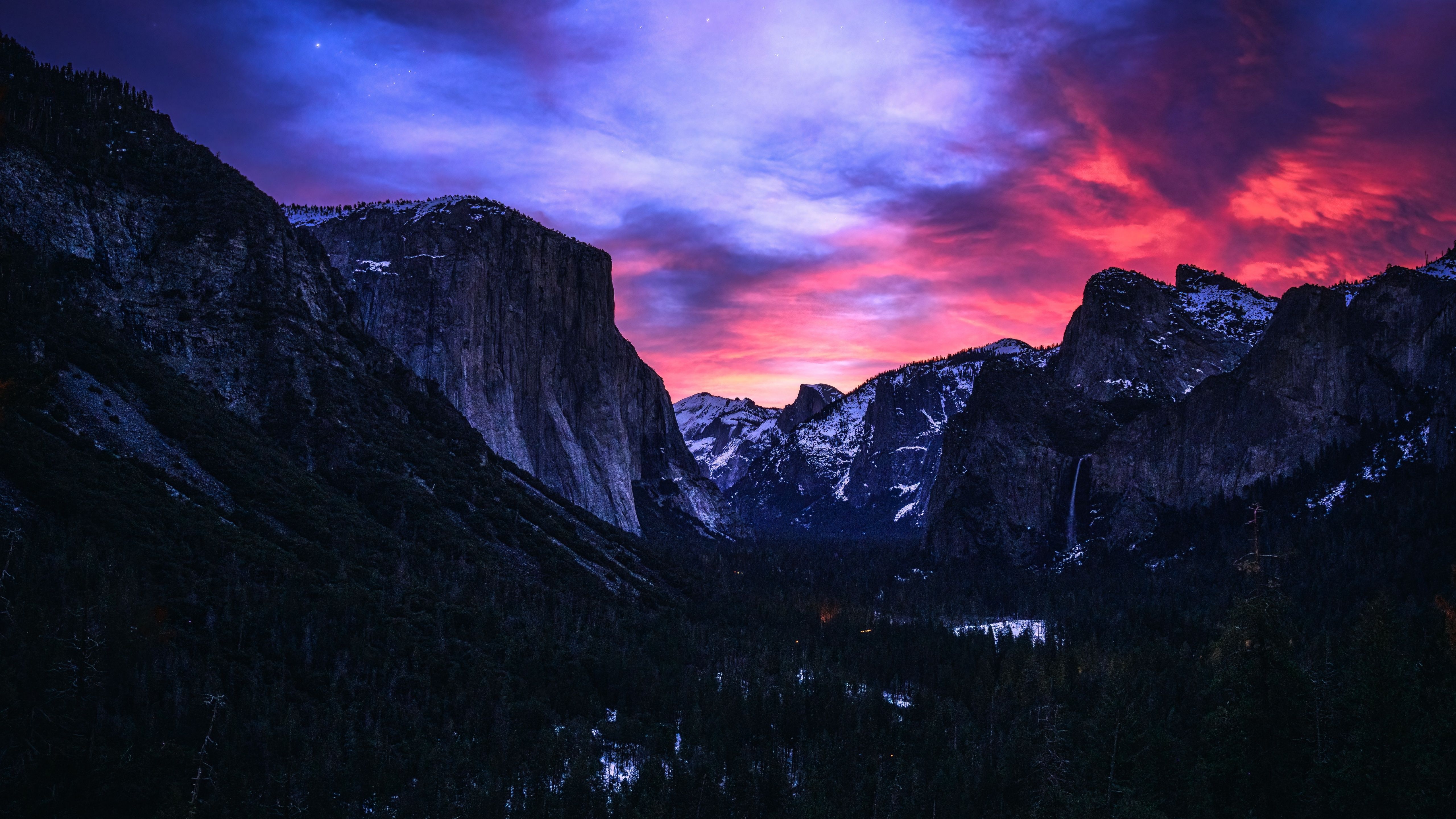 5120x2880 Yosemite National Park Wallpaper 4K, Sunrise, Tunnel View