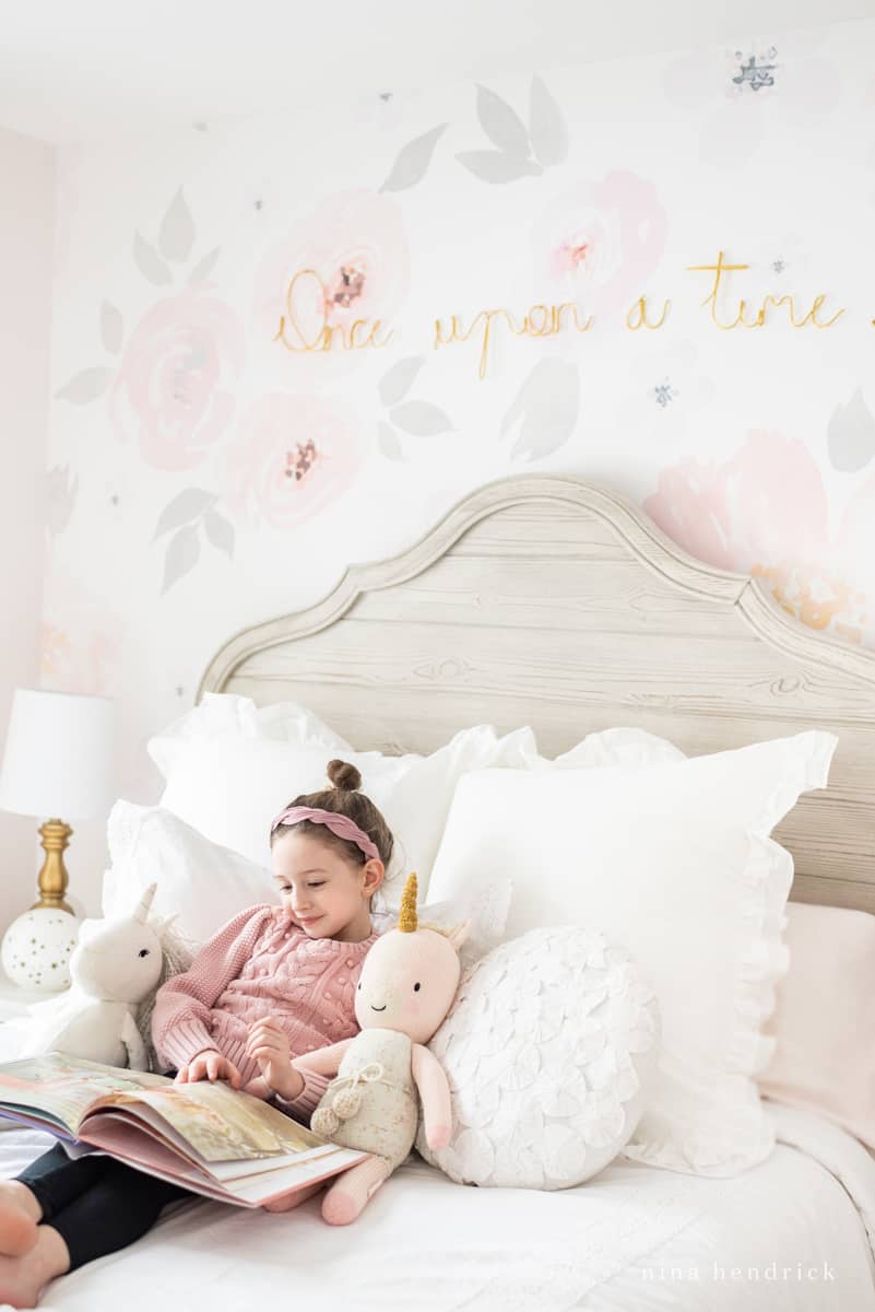 801x1200 Blush Floral Girl Room Makeover