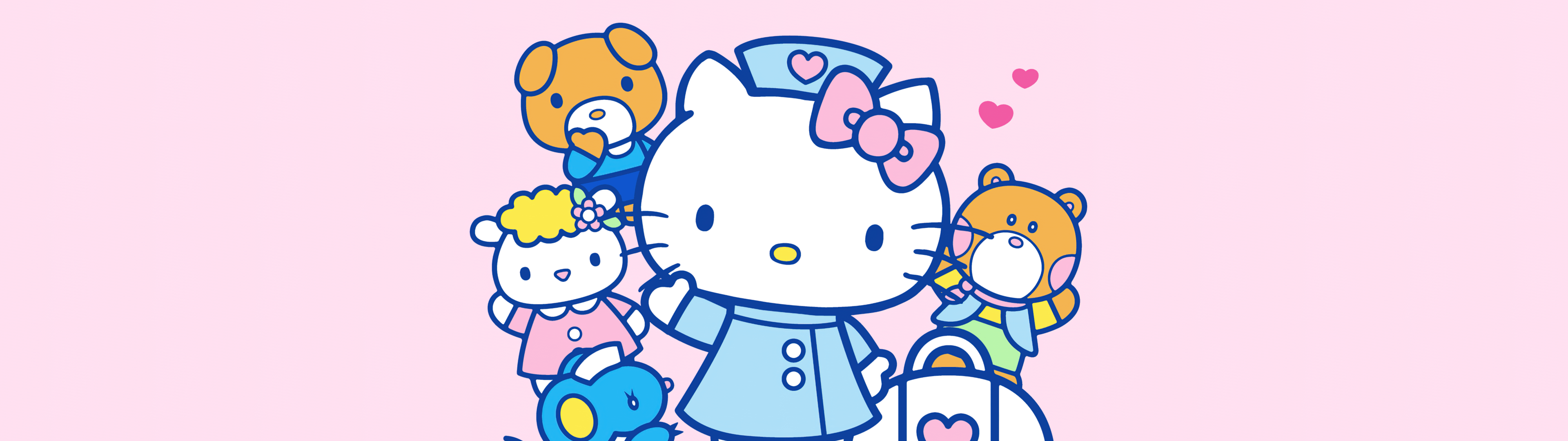 3840x1080 Thank You Wallpaper 4K, Hello Kitty background