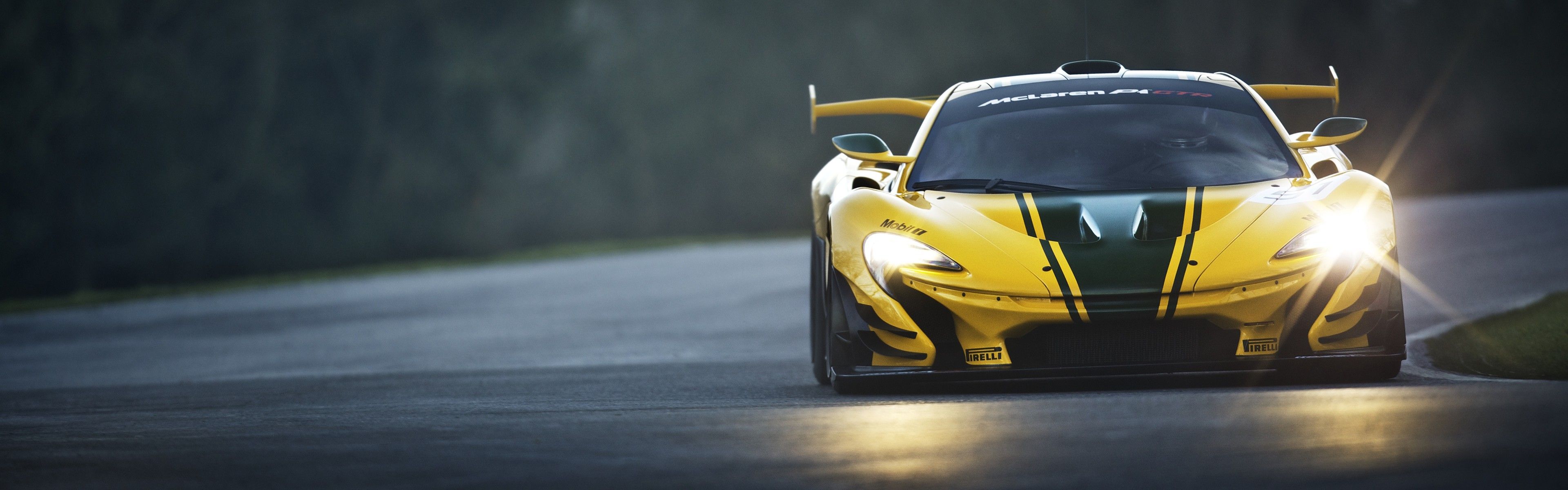 3840x1200 McLaren P1 GTR, Race Tracks, Car, Dual Monitors, Multiple Display Wallpaper HD / Desktop and Mobile Background