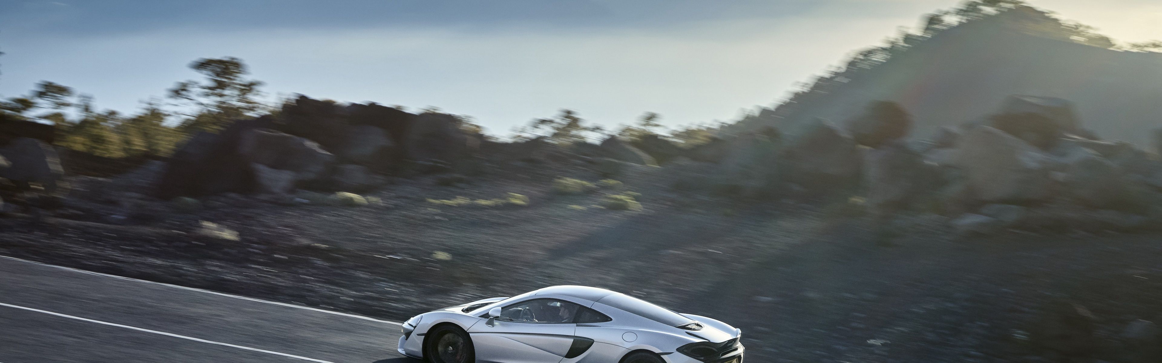 3840x1200 Wallpaper McLaren 570GT white supercar speed 3840x2160 UHD 4K Picture, Image
