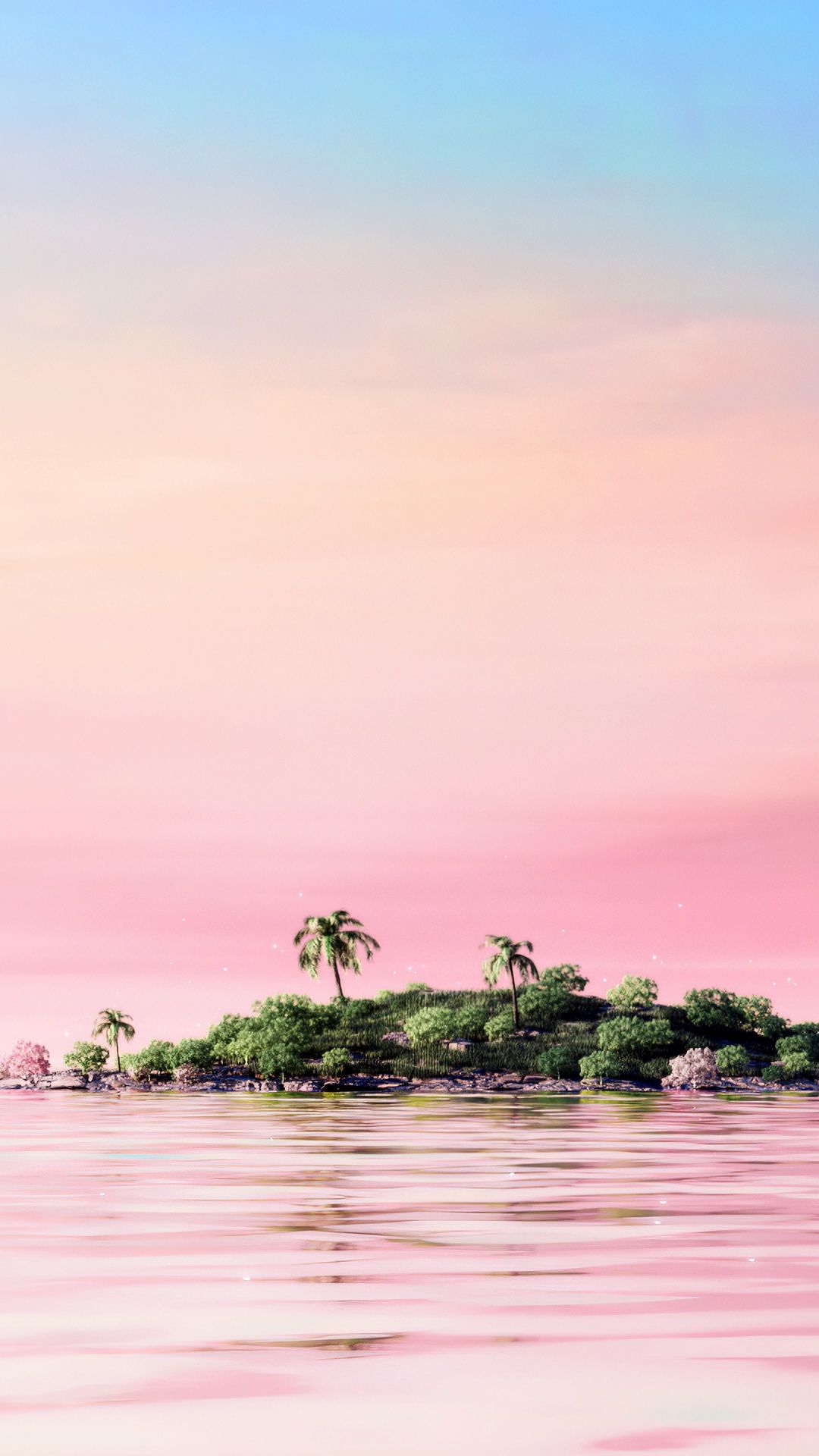 1080x1920 Tropical Wallpaper 4K, Island, Aesthetic, Pink aesthetic