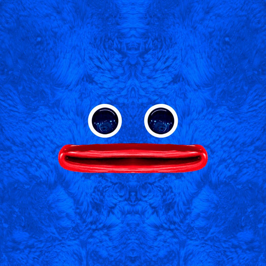 1024x1024 Download Huggy Wuggy Blue Furred Face Wallpaper