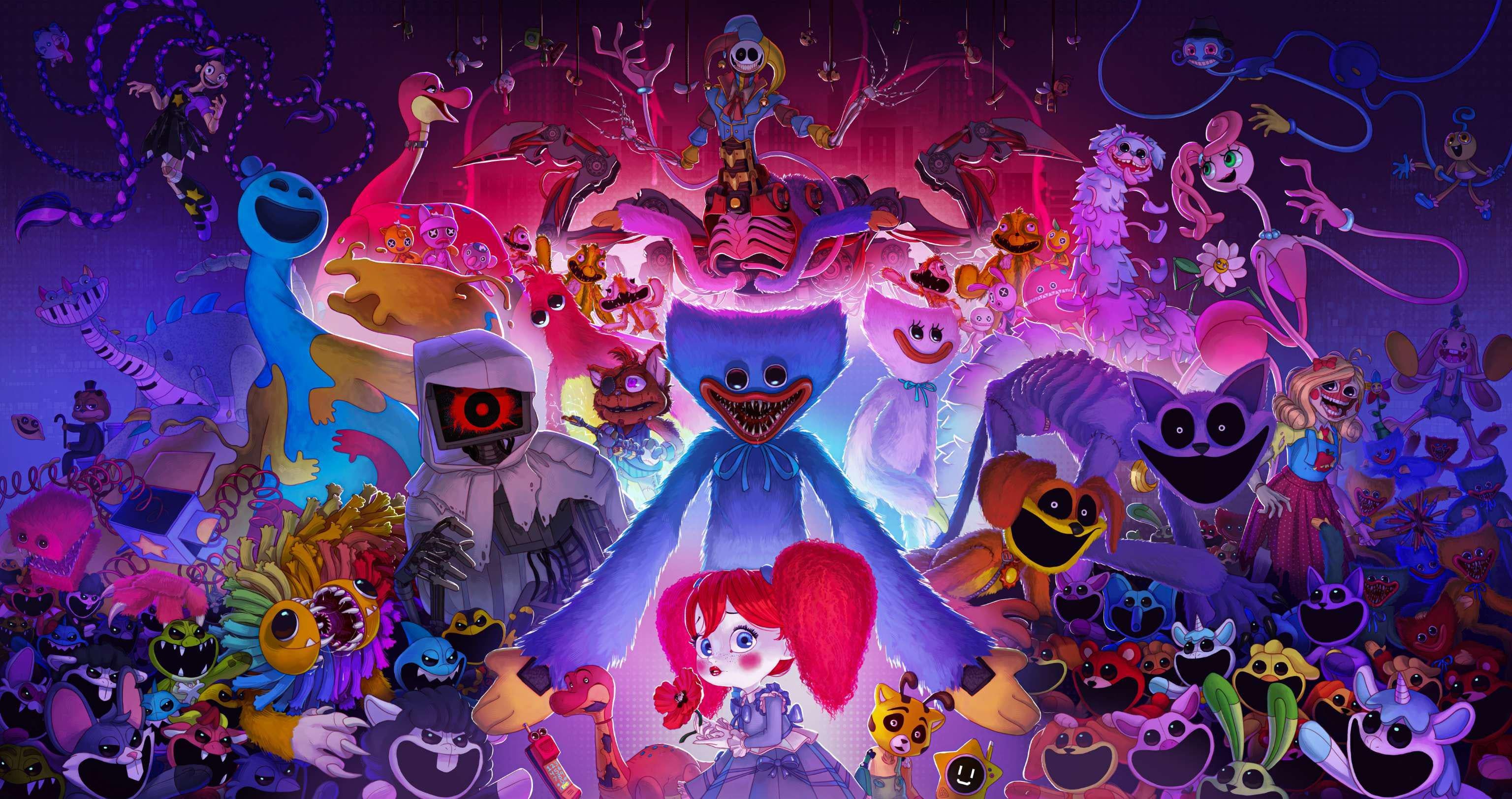 3072x1623 Mob just released a REALLY cool looking piece of artwork that showcases EVERY poppy playtime character