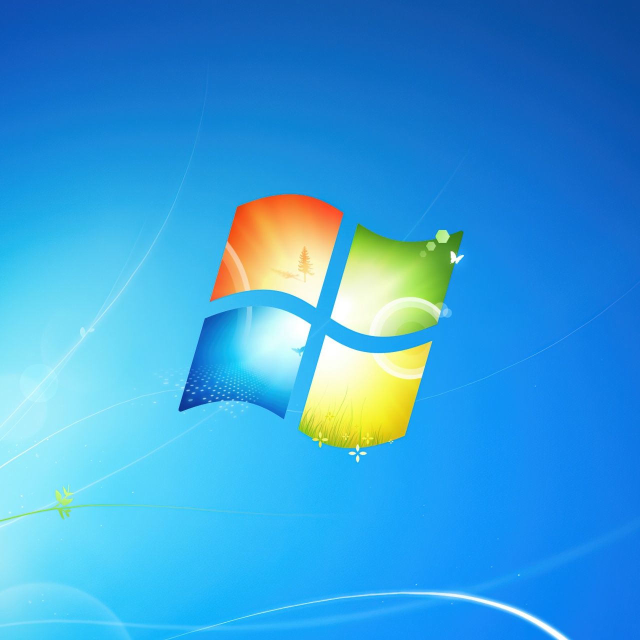 1280x1280 Windows 7 Wallpaper 4K, Official, Blue background