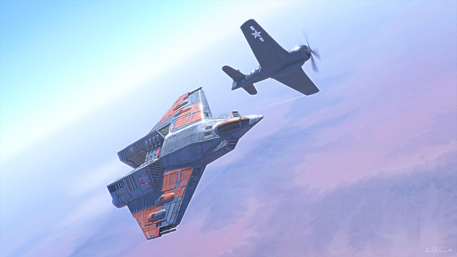 1920x1080 Hangar B Productions Commander Fighter Doodles