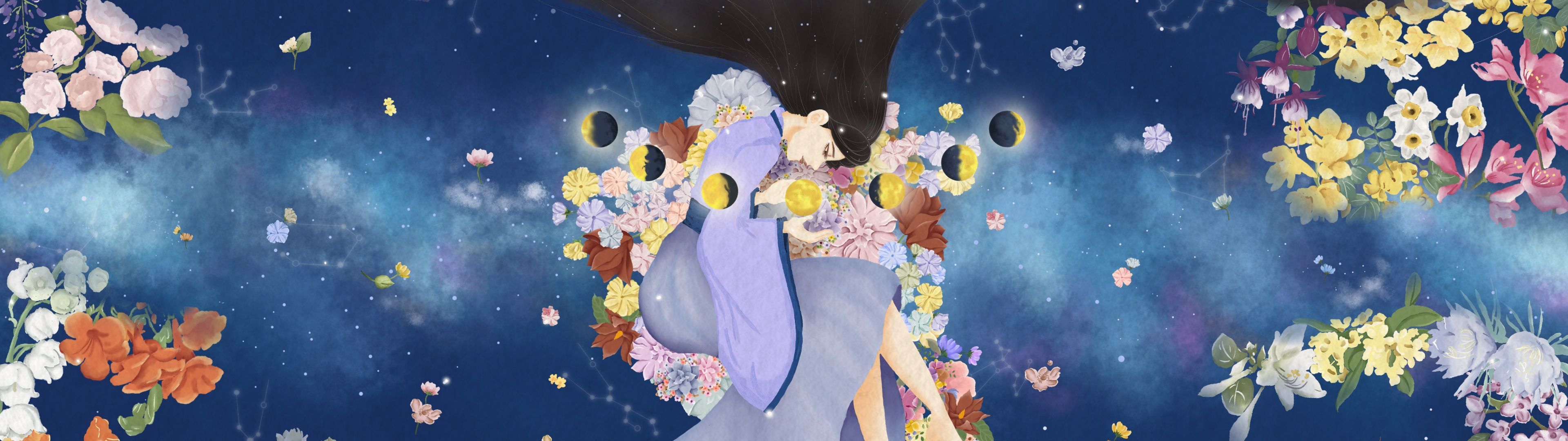 3840x1080 Girly background Wallpaper 4K, Aesthetic, Elegant, Fancy